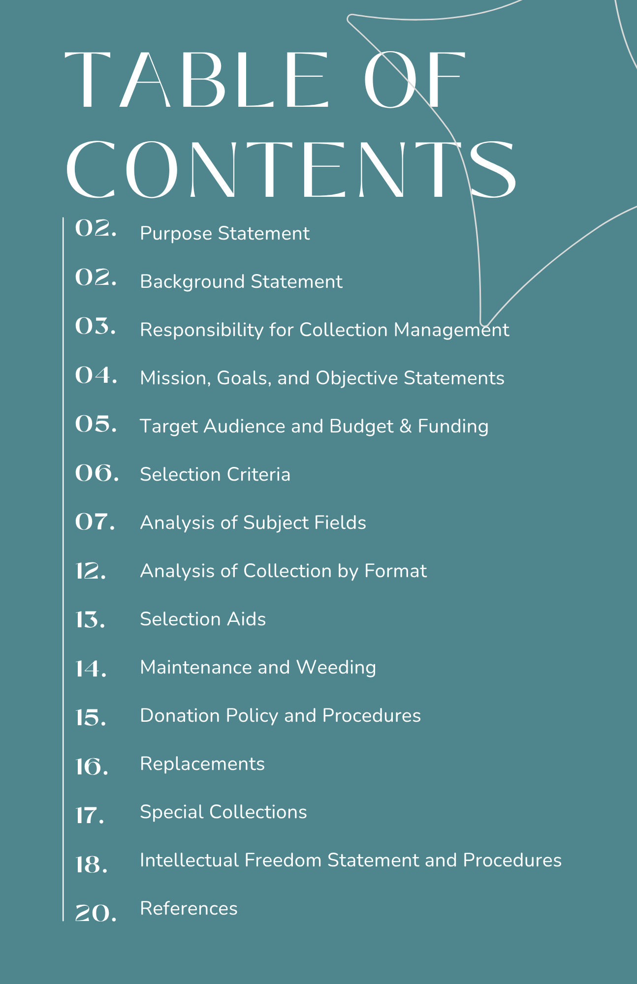 Table of Contents