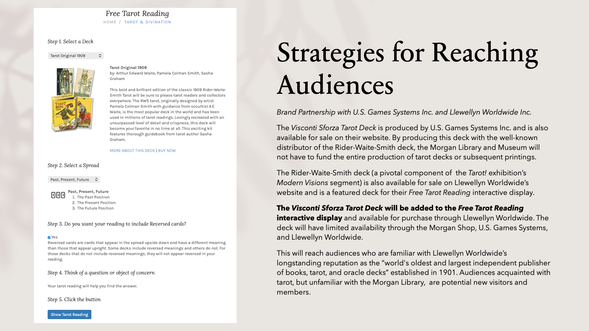 Strategies for Reaching Audiences Continued