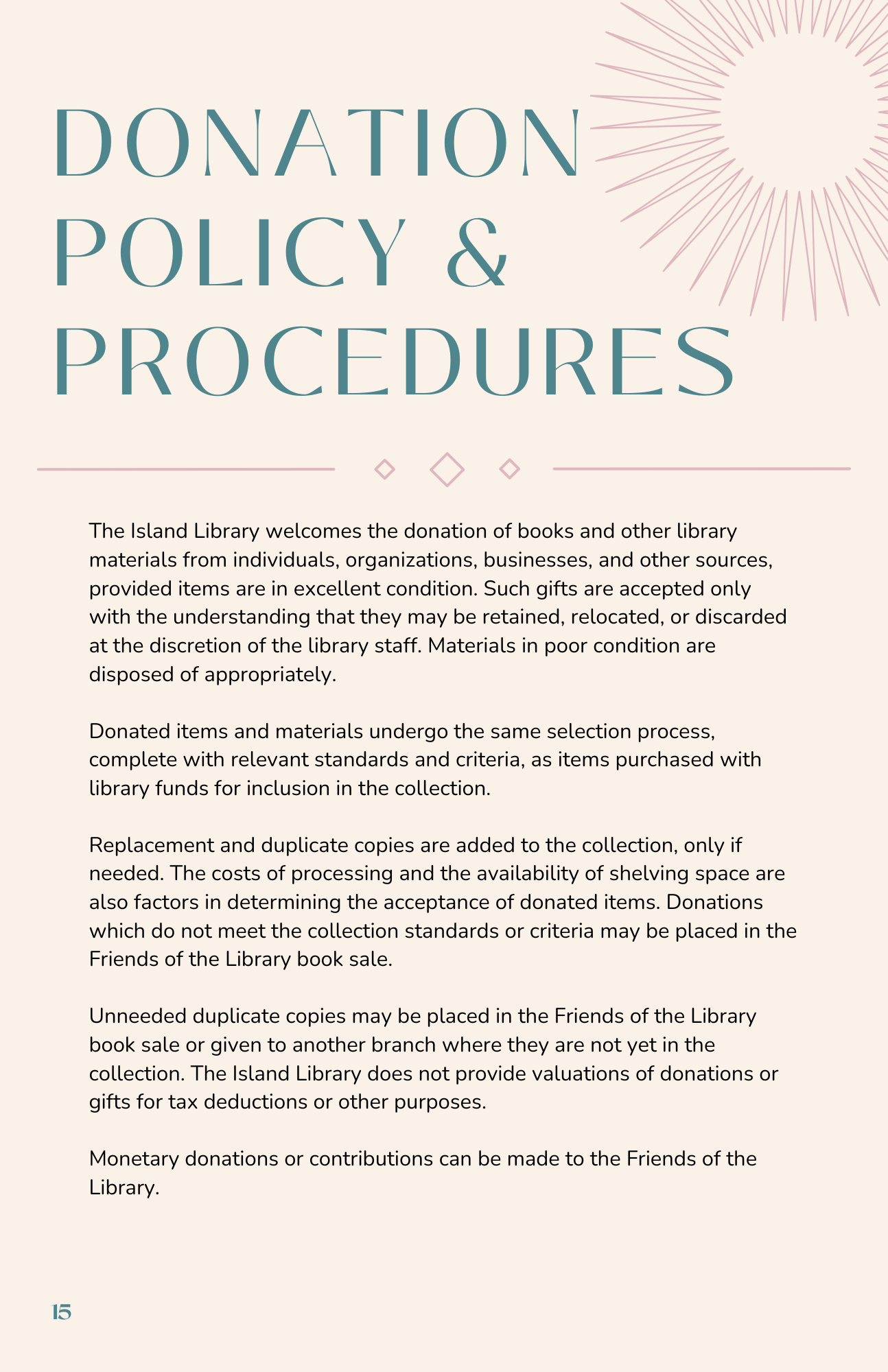 Donation Policy and Procedures