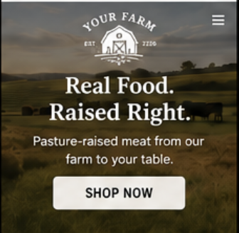 Farm homepage hero