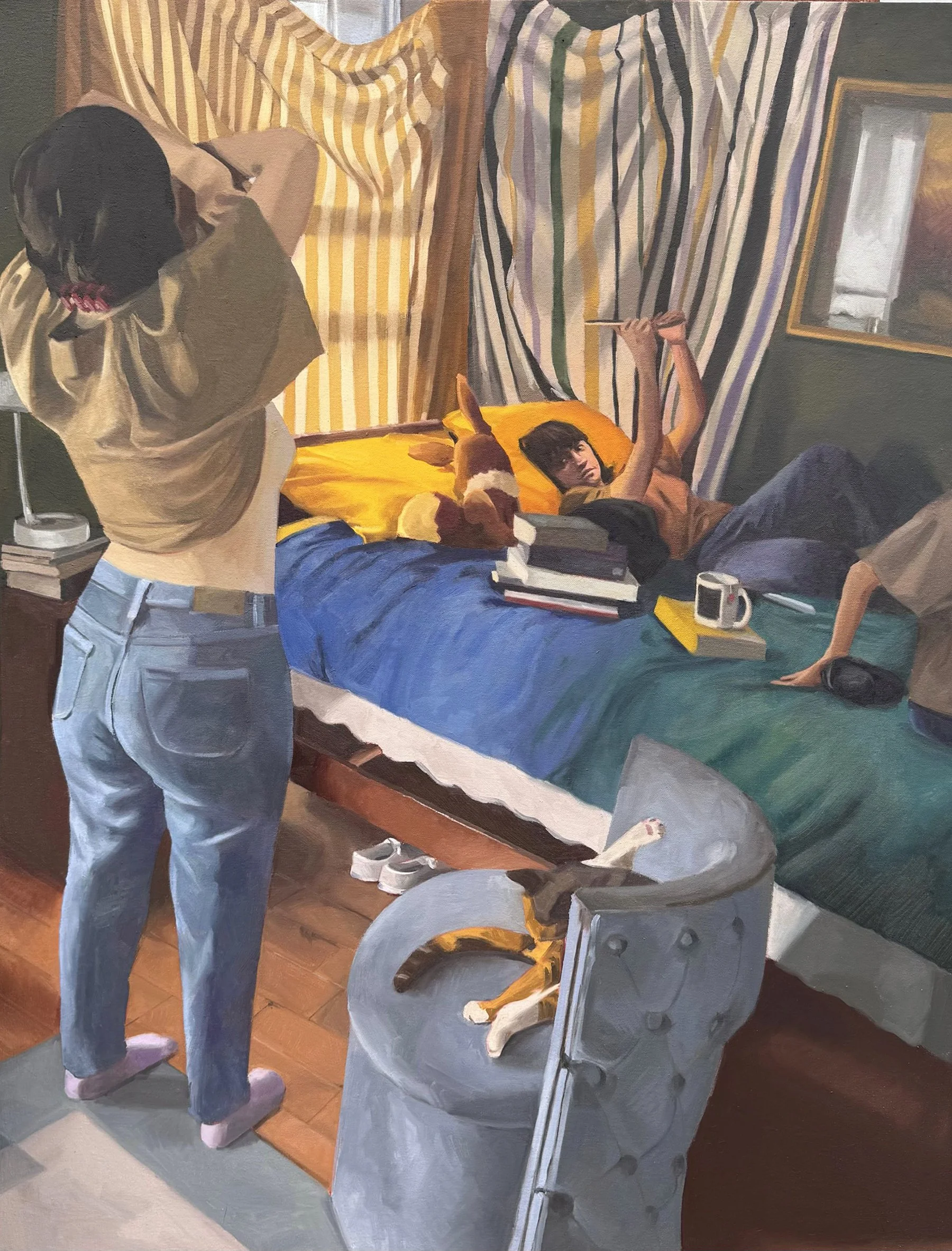 Whats The Cat Doing?    |

Oil on Canvas    |

46’’ x 36’’    |

2025