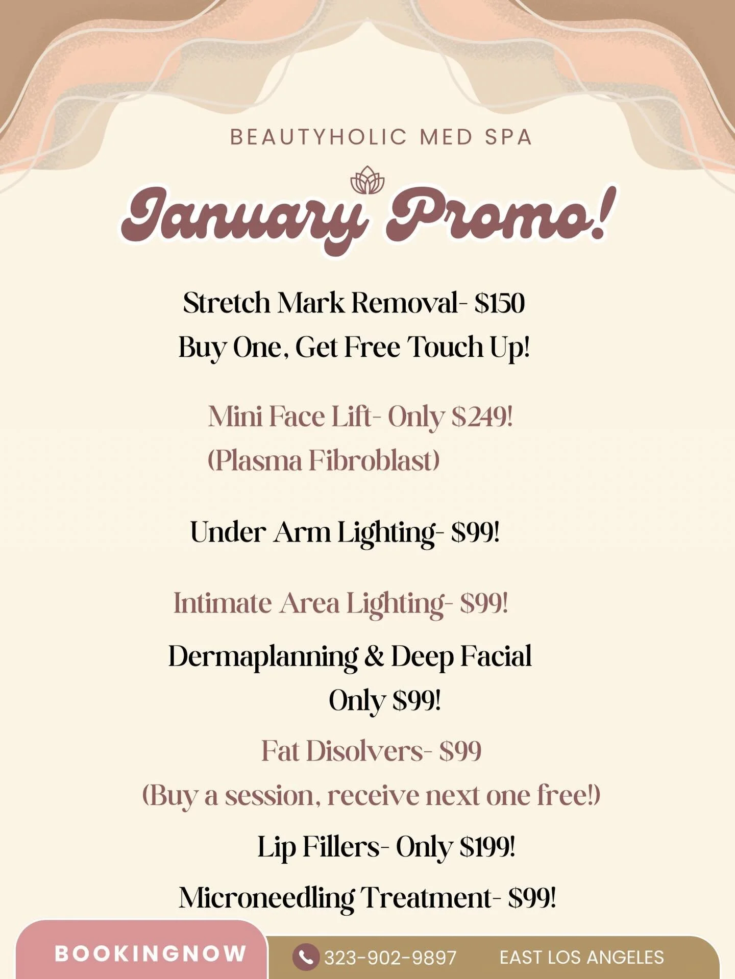In honor of the new year, we&rsquo;re starting this year with great discounts! 😍💃🪩 Direct Message for appointments and/or info! - En celebraci&oacute;n del a&ntilde;o nuevo tenemos excelente descuentos! M&aacute;ndenos mensaje para agendar su cita