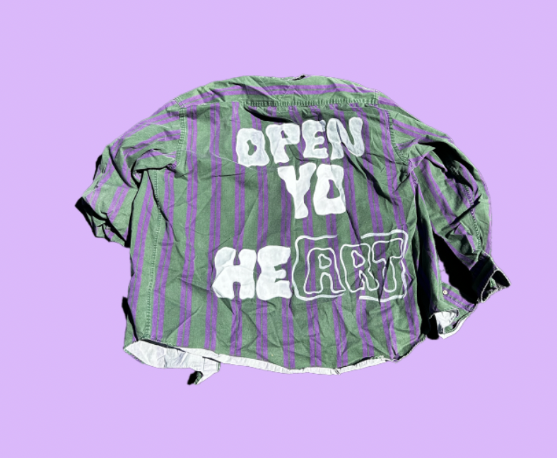 'OPEN YO HEART' BUTTON UP SHIRT