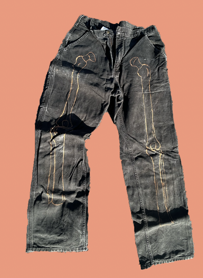 'BLEACH BONE'D' CARHARTT WORK PANTS