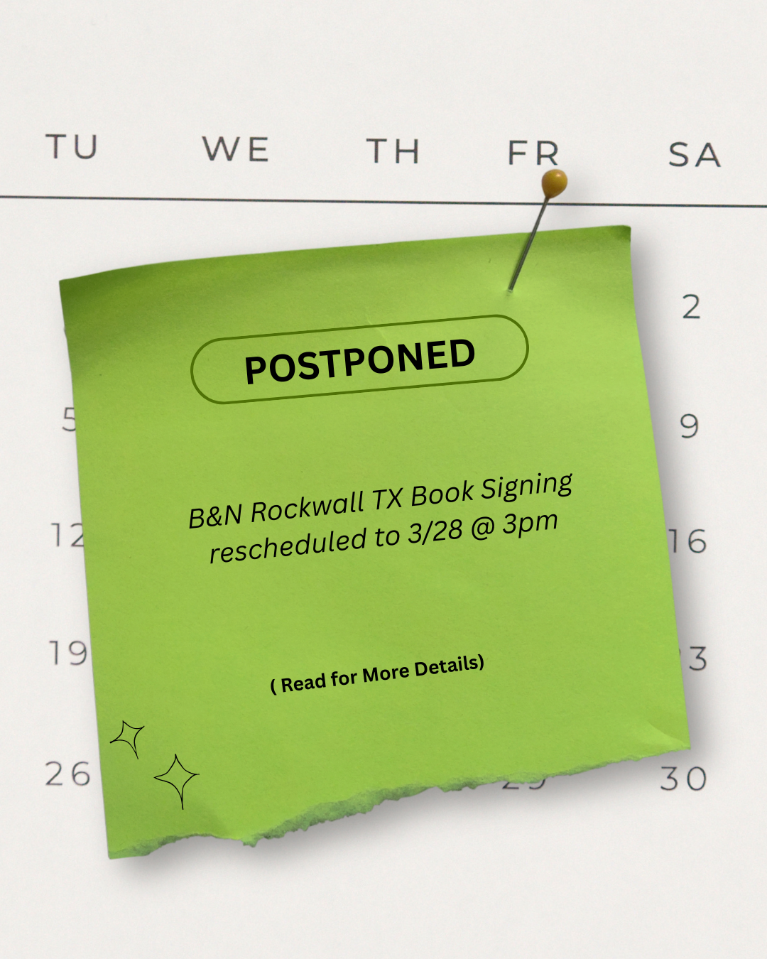 Book Signing &amp; Injury