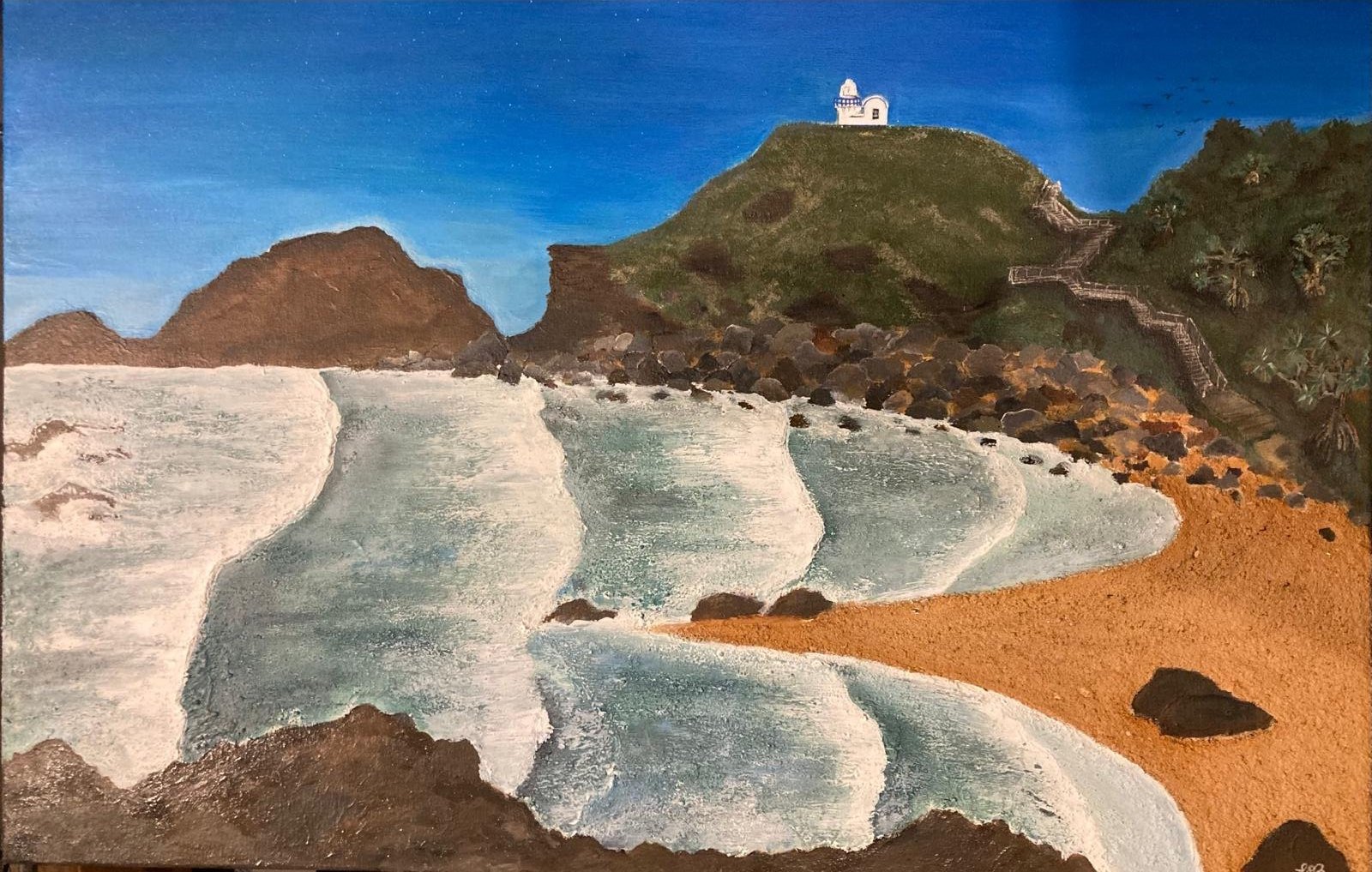 Luke Baker, Little Bay, acrylic on canvas, 76cm x 51cm. $875
