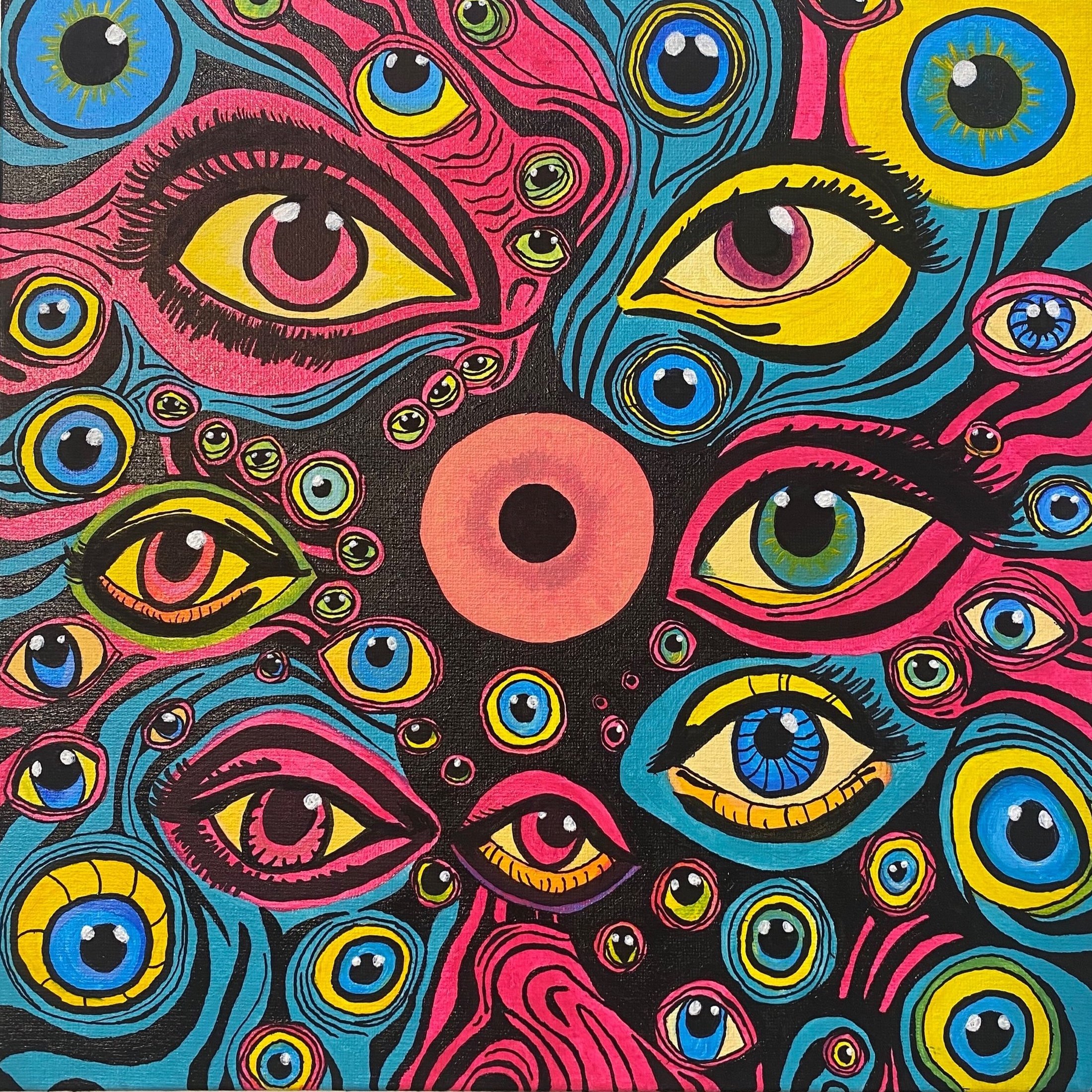 Chloe Hibbard, Unseen Yet Seen, acrylic on canvas, 31 cm x 31 cm. $200