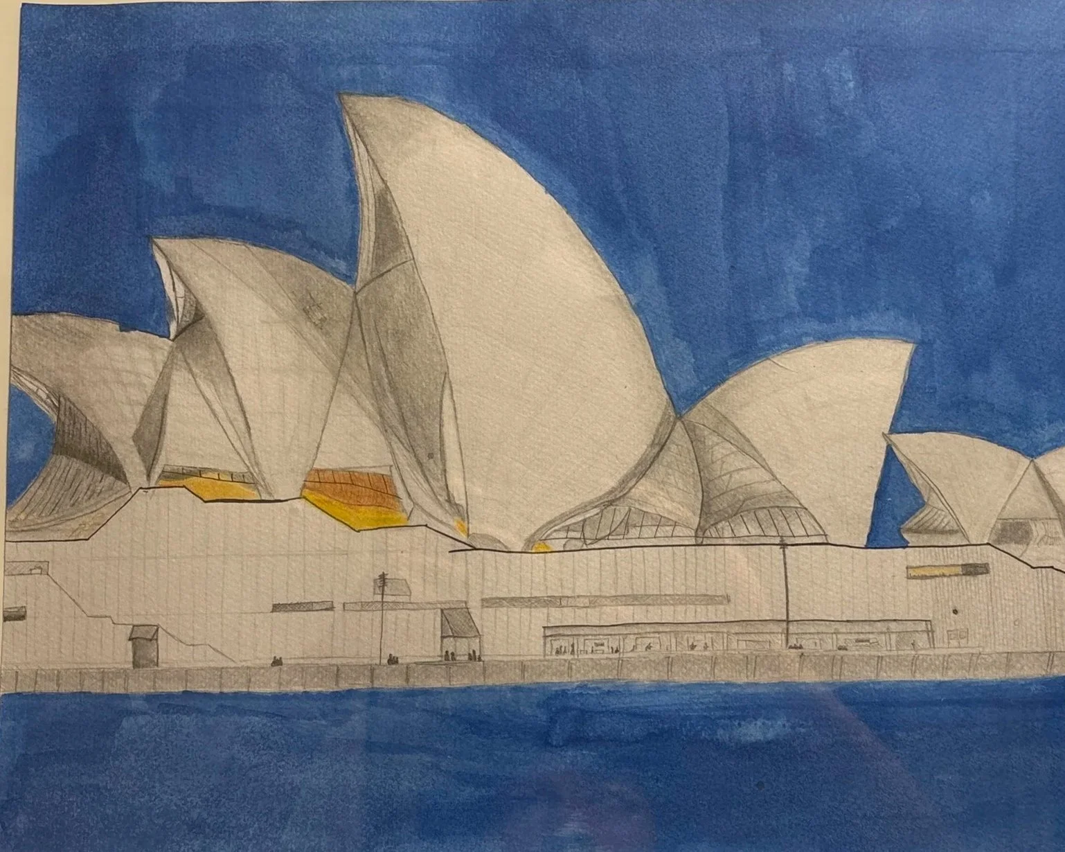 Daniel Zhong, Sydney Opera, pencil and ink on paper, 53cm x 43cm.