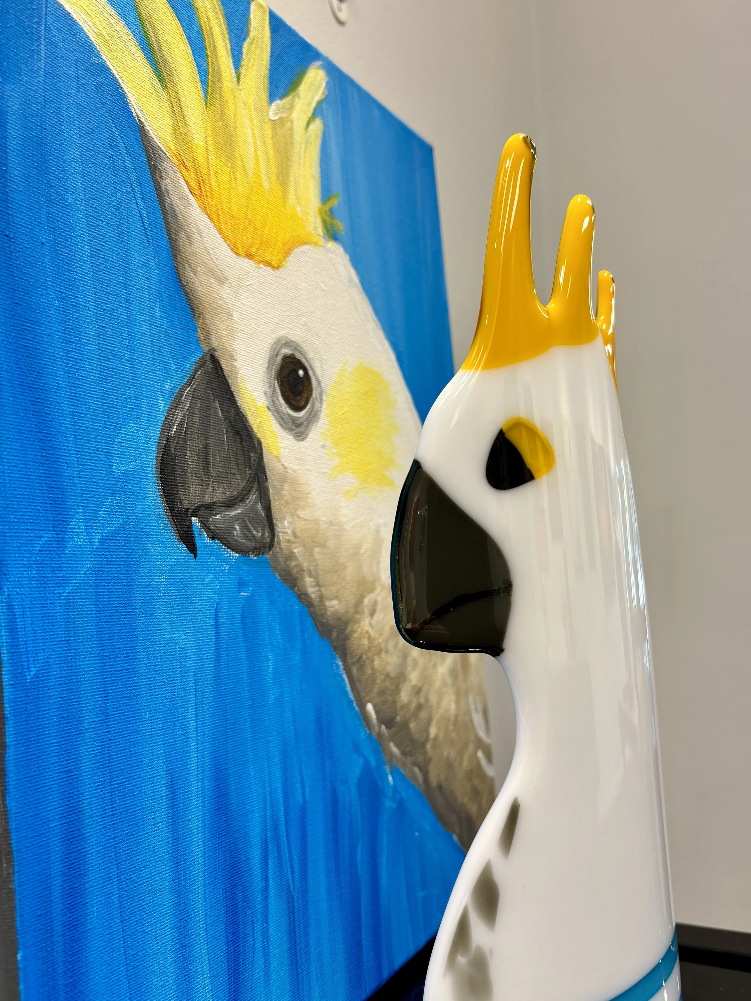 Rose Burke. glass cockatoo