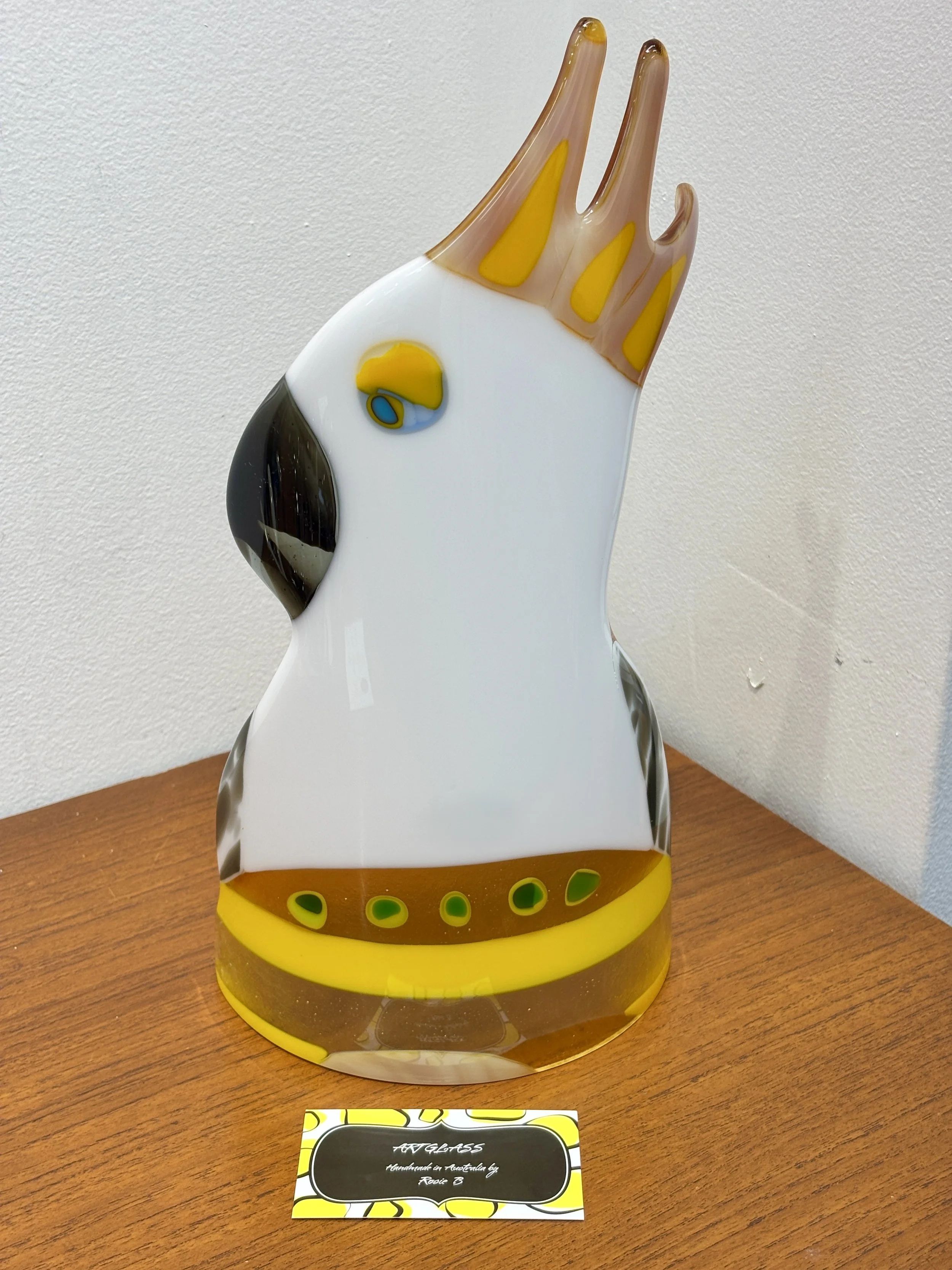 Rose Burke, glass cockatoo