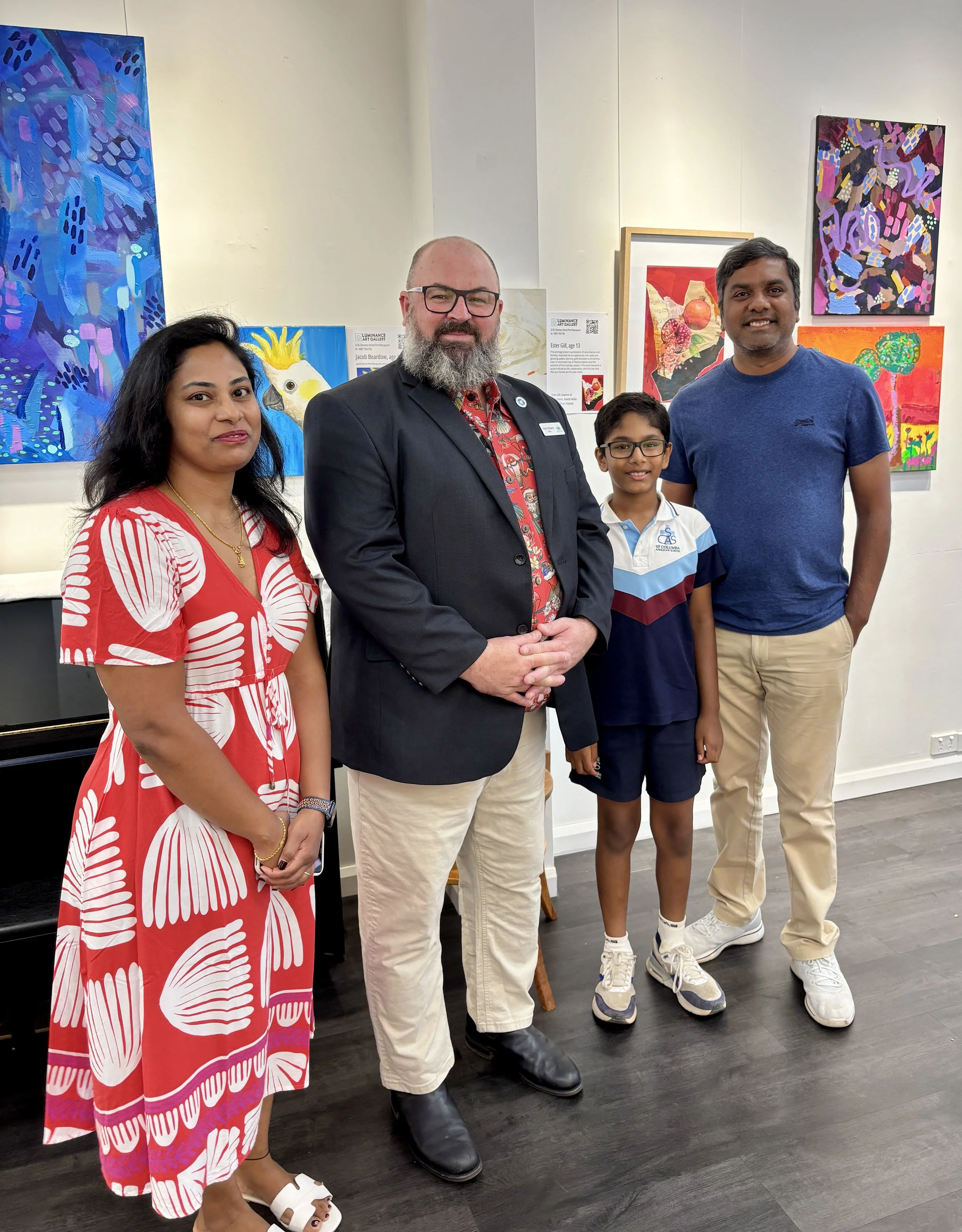 Sharath family with Mayor Roberts