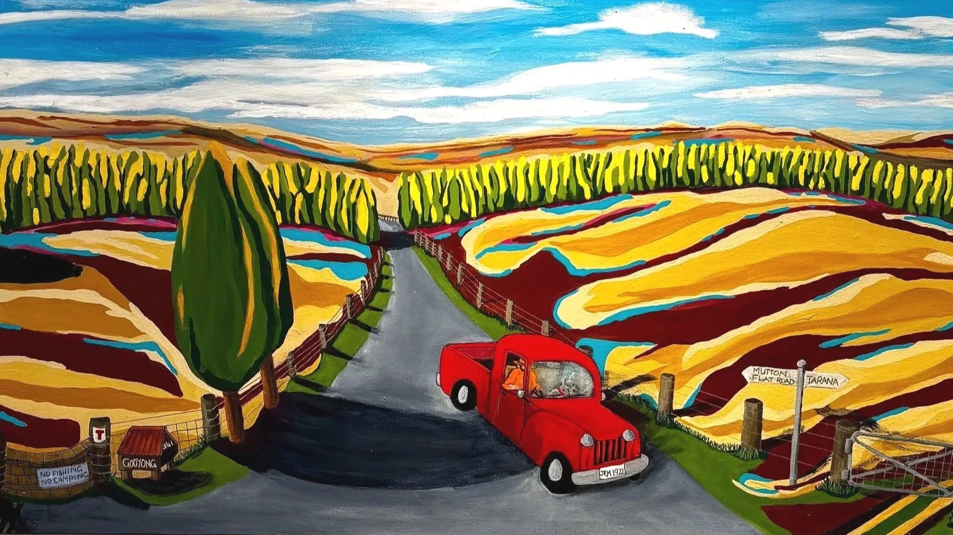 Norma Flint, On the way to Tarana, oil on canvas, 120cm x 65cm, $950