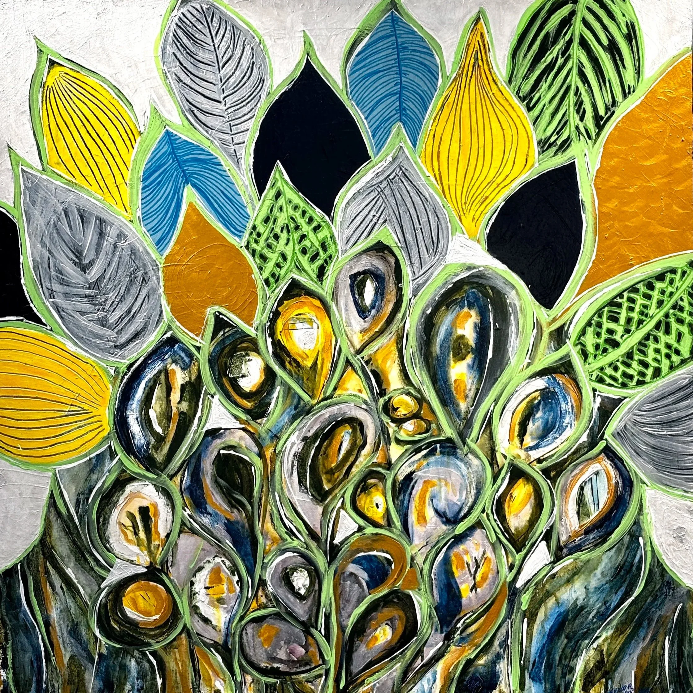 Melanie Hickling, Transcendance, acrylic on canvas, 110cm x 110cm, $500