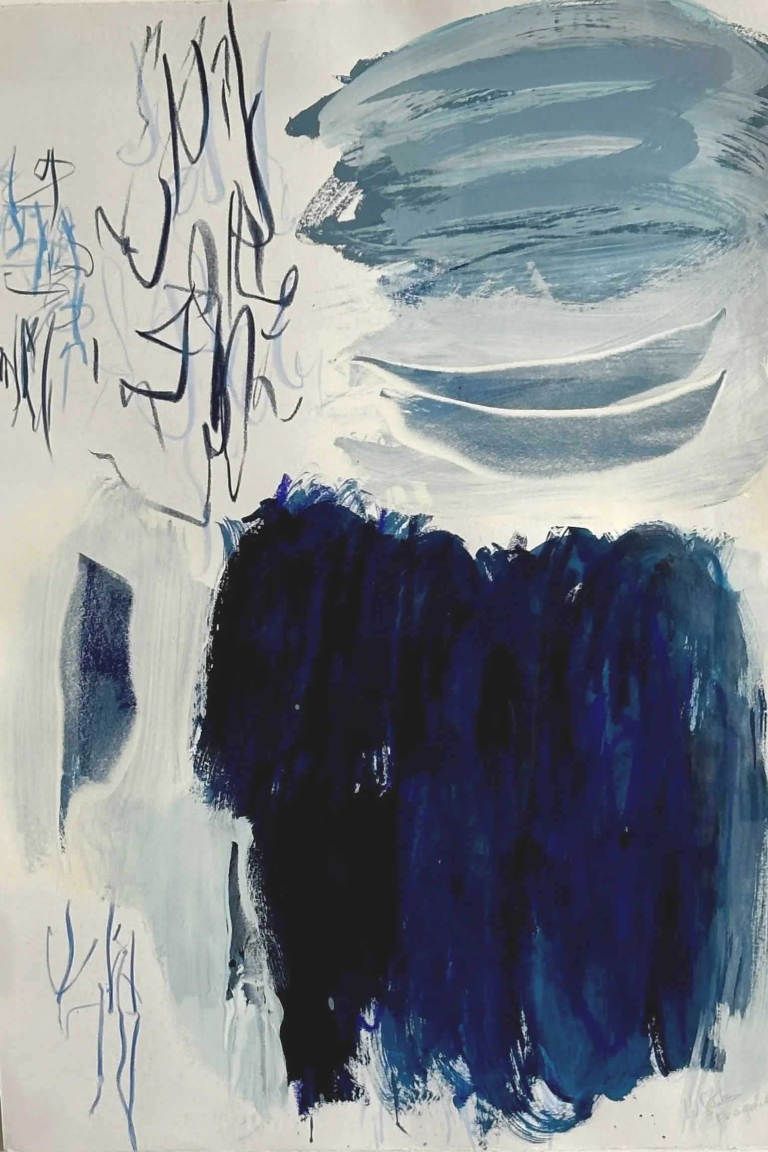 Wendy Stokes, Fragment 3, acrylic, pastel and pencil on Fabriano paper. Framed. $2500