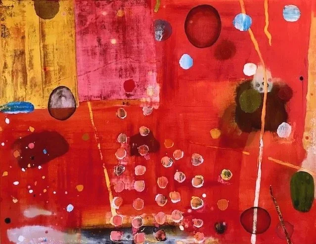 Malcolm Harding, Relative Positions, 2025, oil on canvas, 71cm x 91cm. $650