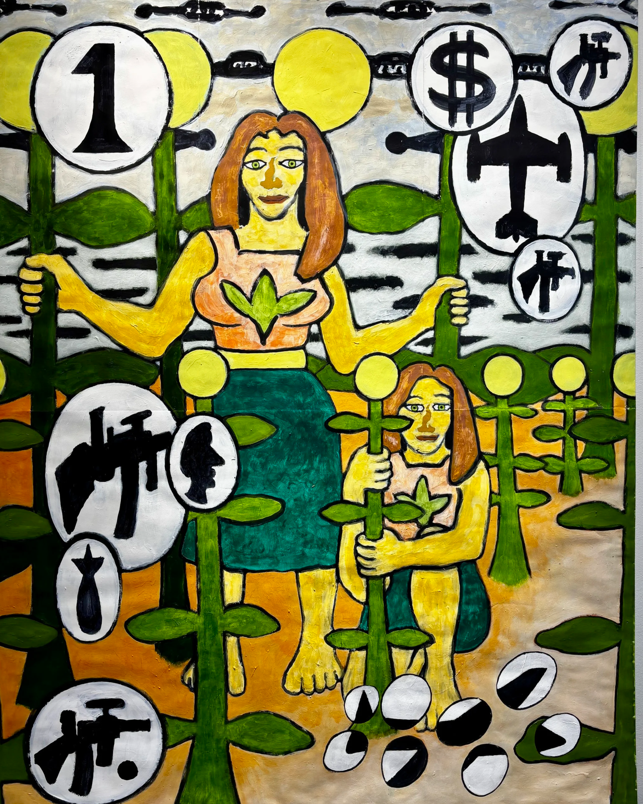 Stephen Killick, Constant Gardeners, 2019, acrylic on Fabriano paper, 144cm x 114cm.