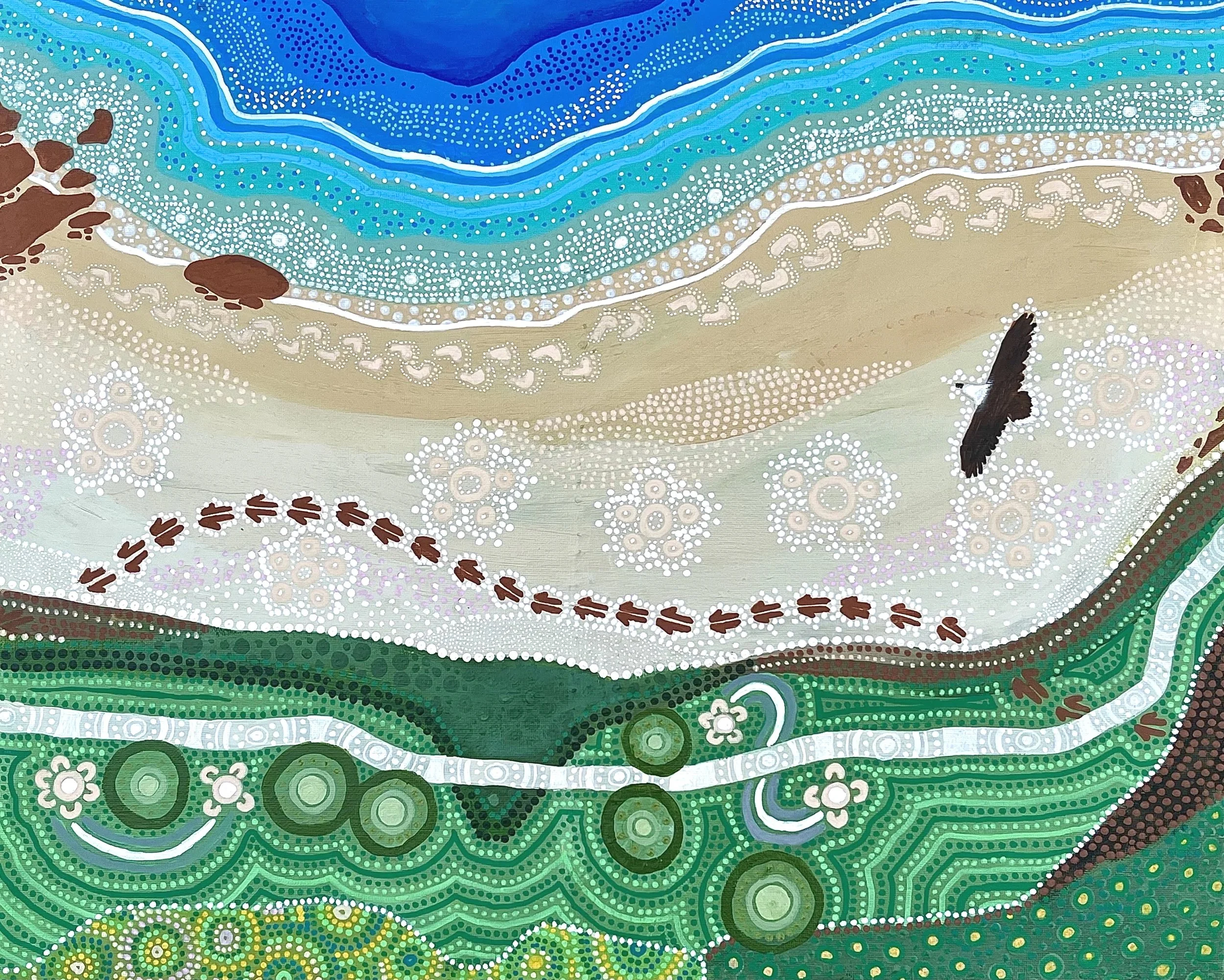 Hayley Galea- Elson artwork, Our Country - Oxley Beach