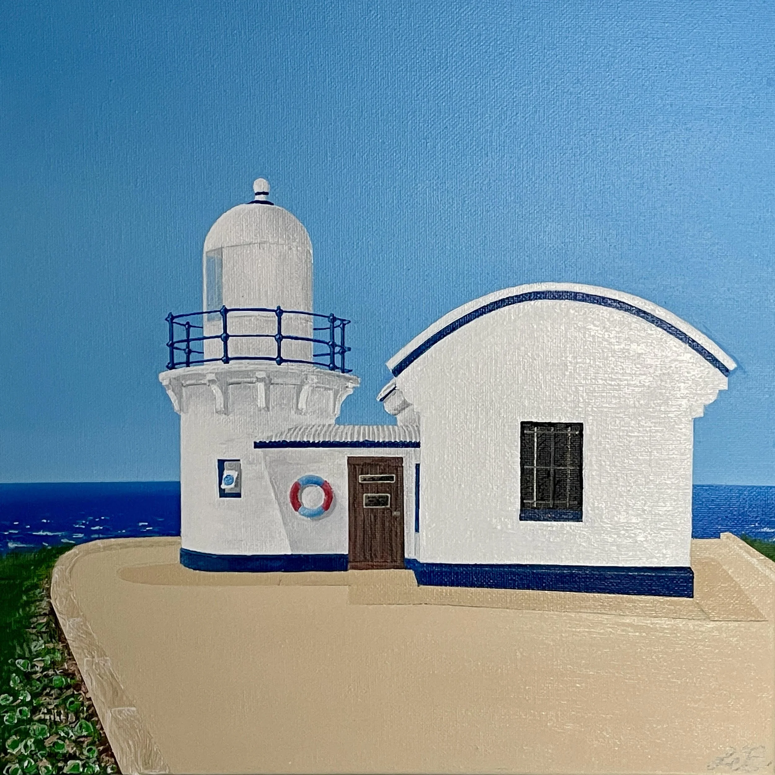 Luke Baker, Guiding Light, acrylic paint on canvas, 30cm x 30cm. $350
