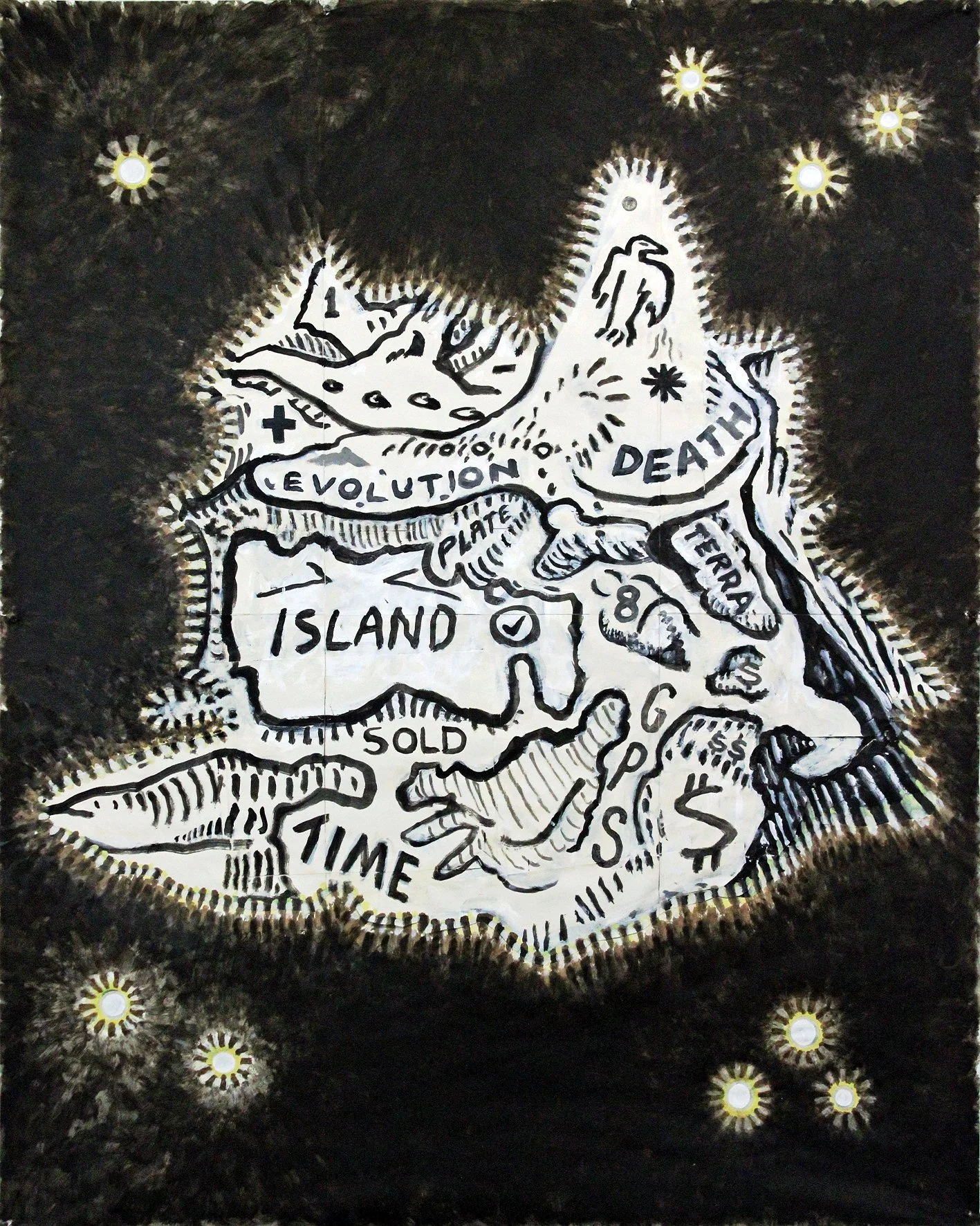 Stephen Killick, Particle in Space, 2019, acrylic on Fabriano paper, 150cm x 120cm.