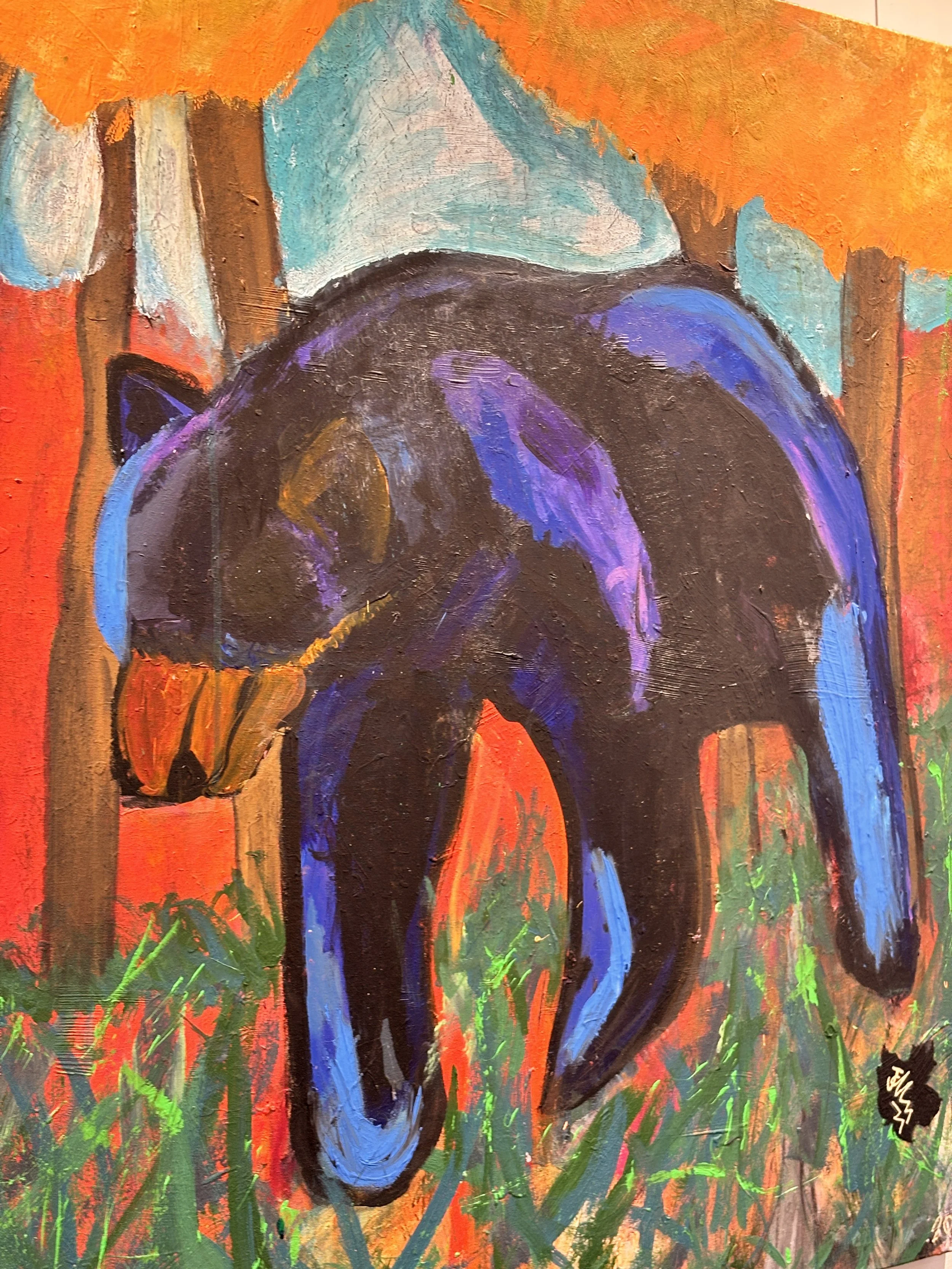 Jacob Beardow, Bear of Emotion, mixed media on canvas, 91cm x 91cm. $450