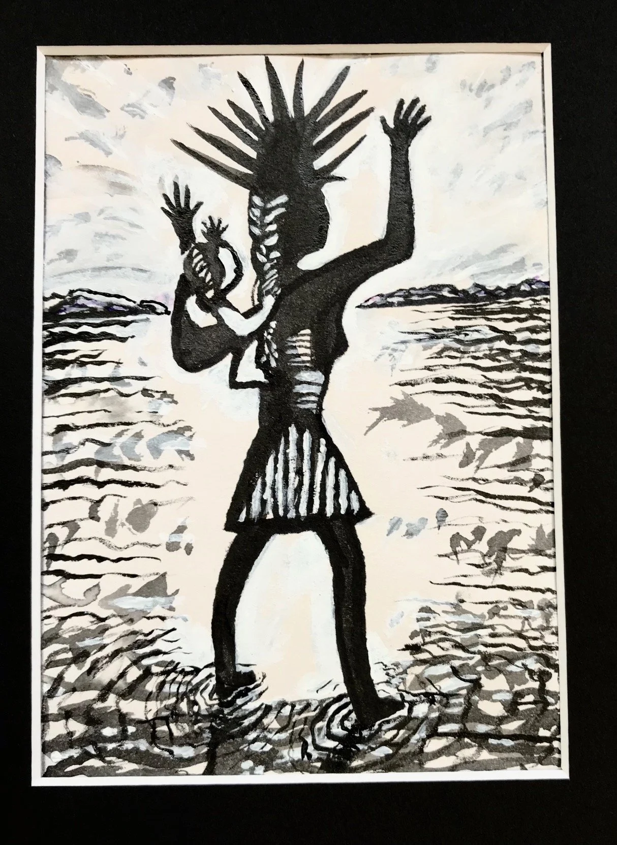 Jo Davidson, Majestic Mother, ink on paper, 35.5cm x 27.5cm, framed. SOLD