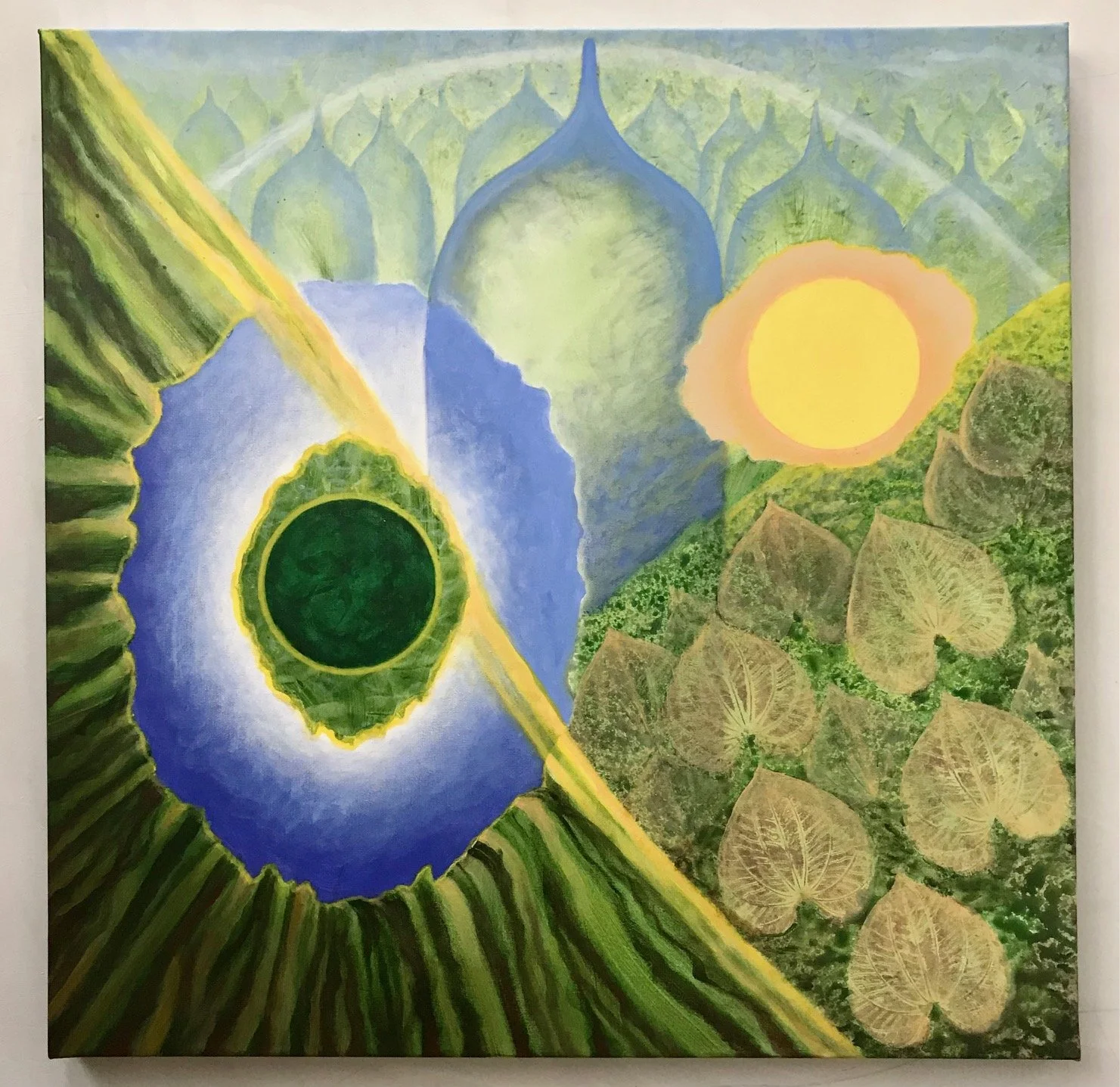 Jo Davidson, Shanti, acrylic on canvas, 80cm x 80cm. $1,200