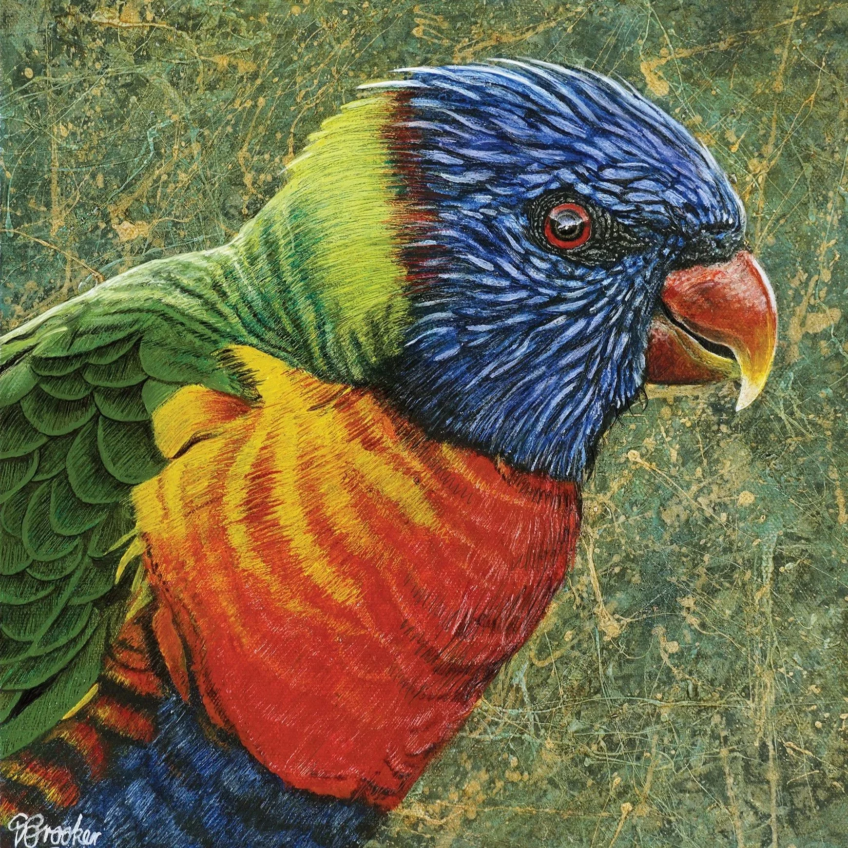 David Brooker, Colour Storm, oil on canvas, 30cm x 30cm. $400