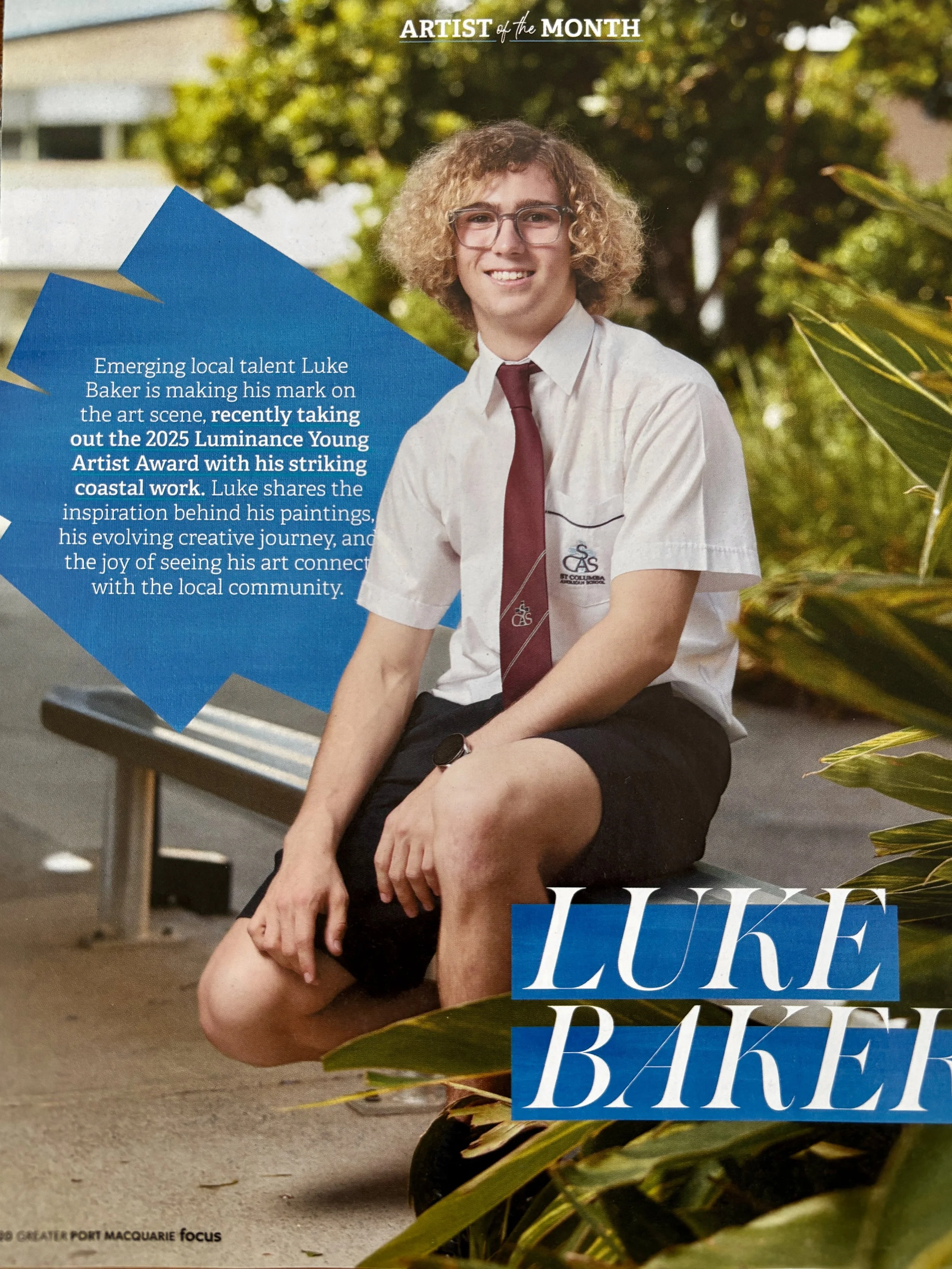 Young artist Luke Baker, featured in FOCUS Magazine.