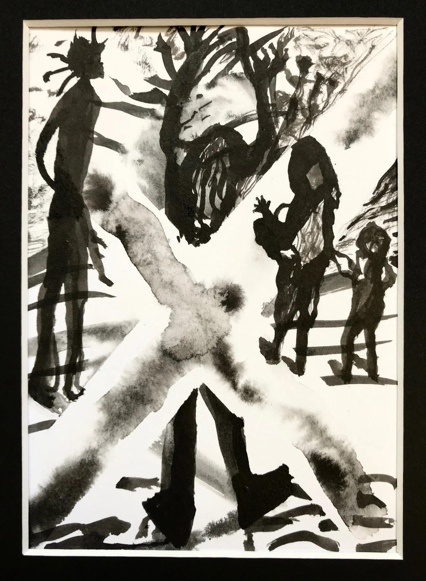 Jo Davidson, From Rubble, ink on paper, 35.5cm x 27.5cm, framed. $200