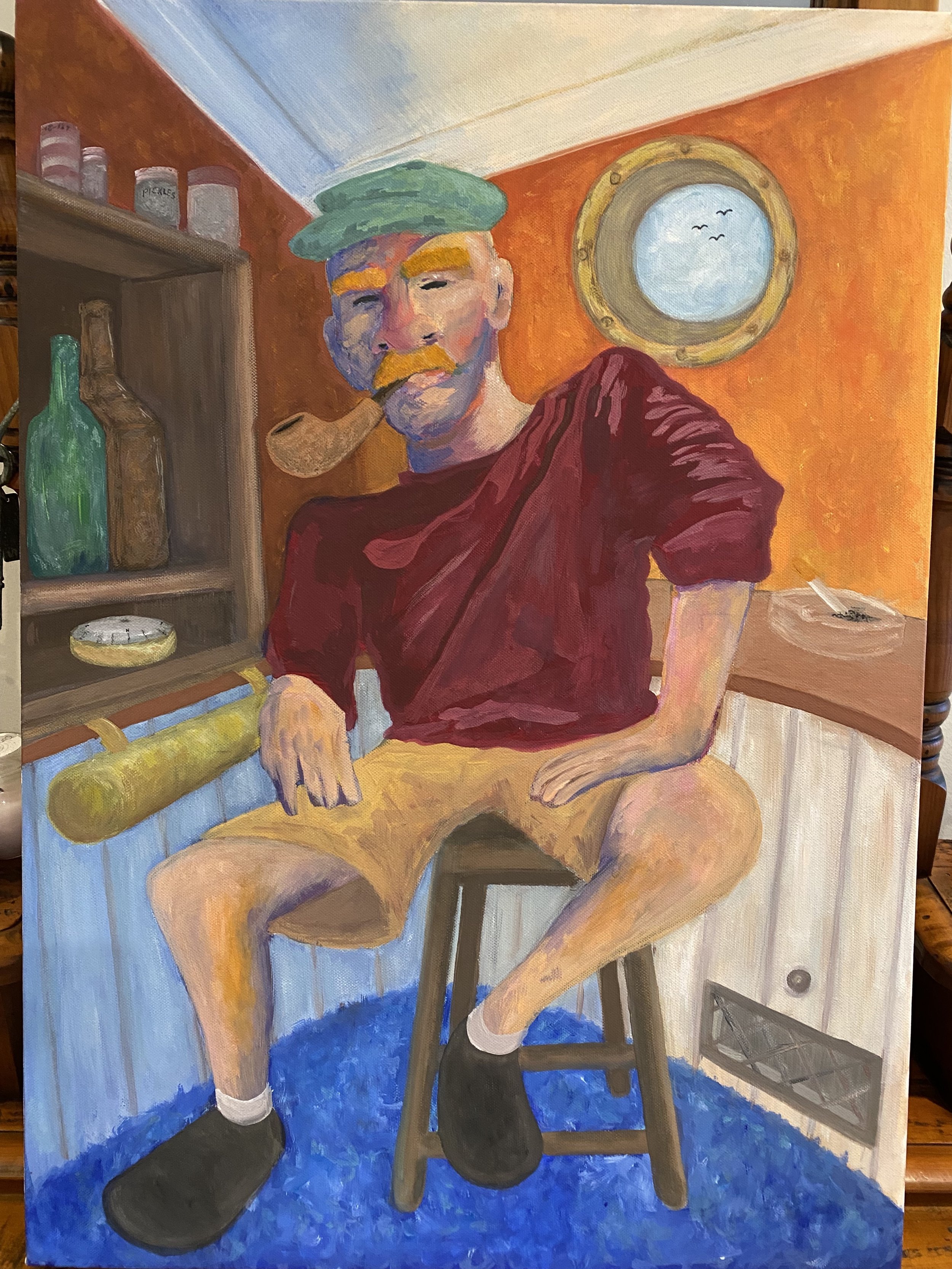 Patrick Sexton, Captain Addo, mixed media on canvas, 72 x 50cm. $50
