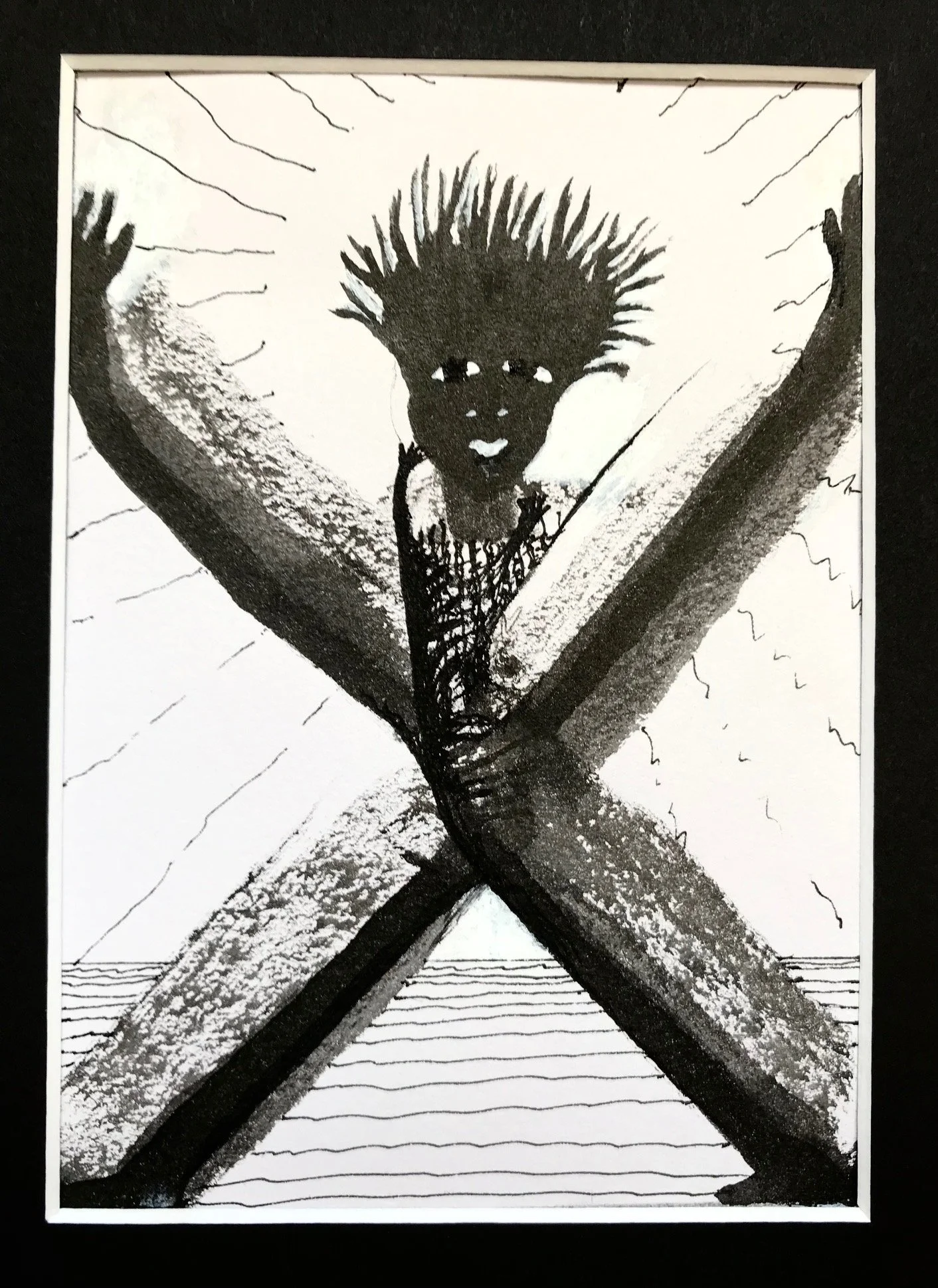 Jo Davidson, Harmony Army, ink on paper, 35.5cm x 27.5cm, framed. $200