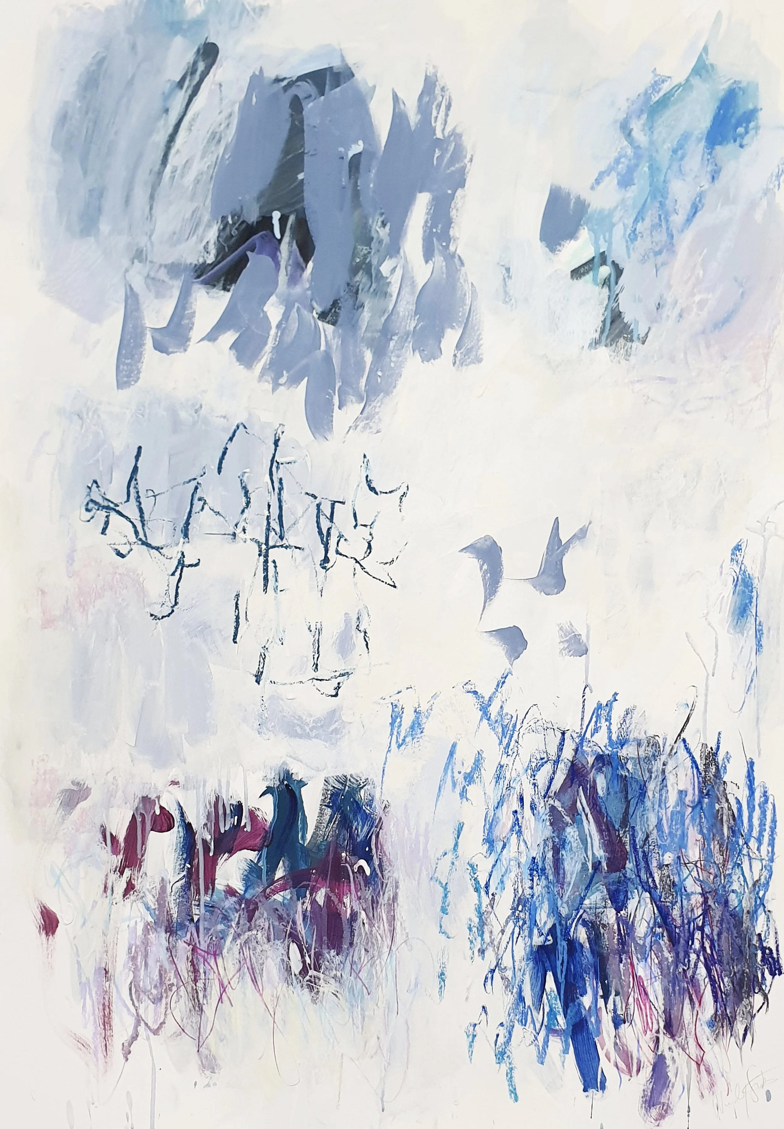 Wendy Stokes painting, Flower in the Wind