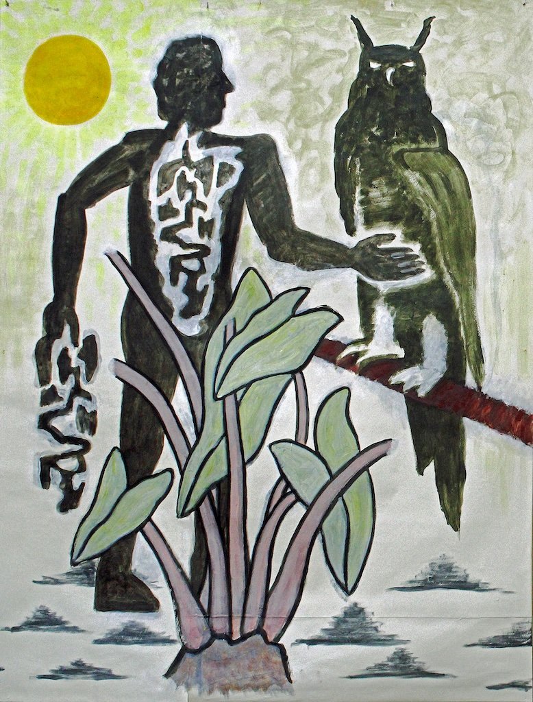 Stephen Killick, High Tech Backbone, 2022, acrylic on Fabriano paper, 150cm x 120cm.