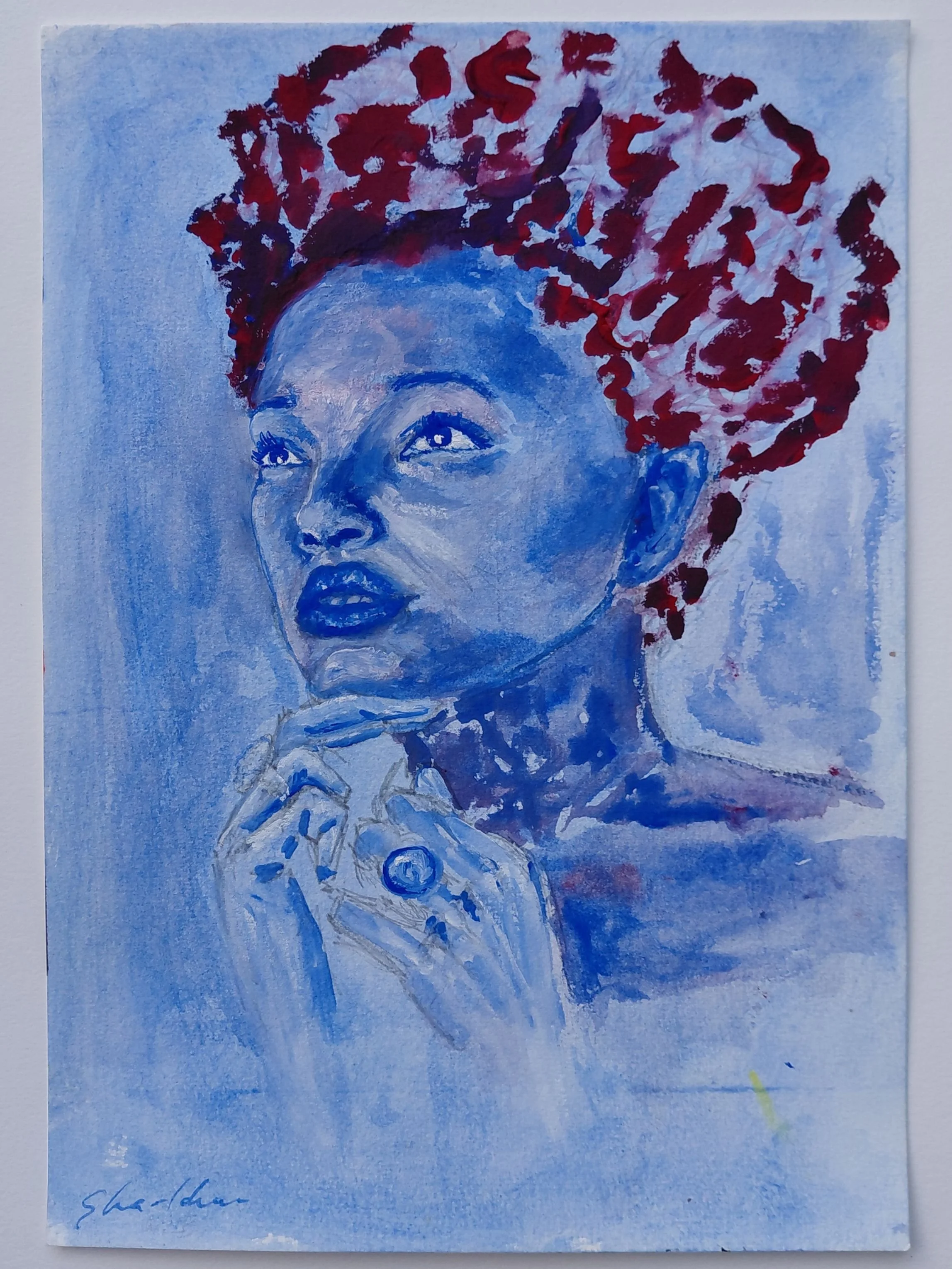 Sha-lohm Jamieson, luminary, gouache and pencil on paper, 30cm x 21cm.