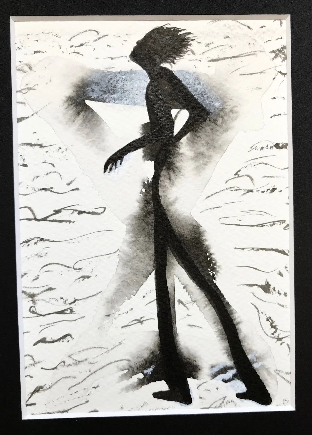 Jo Davidson, Warm Light All Around Me, ink on paper, 35.5cm x 27.5cm, framed. SOLD