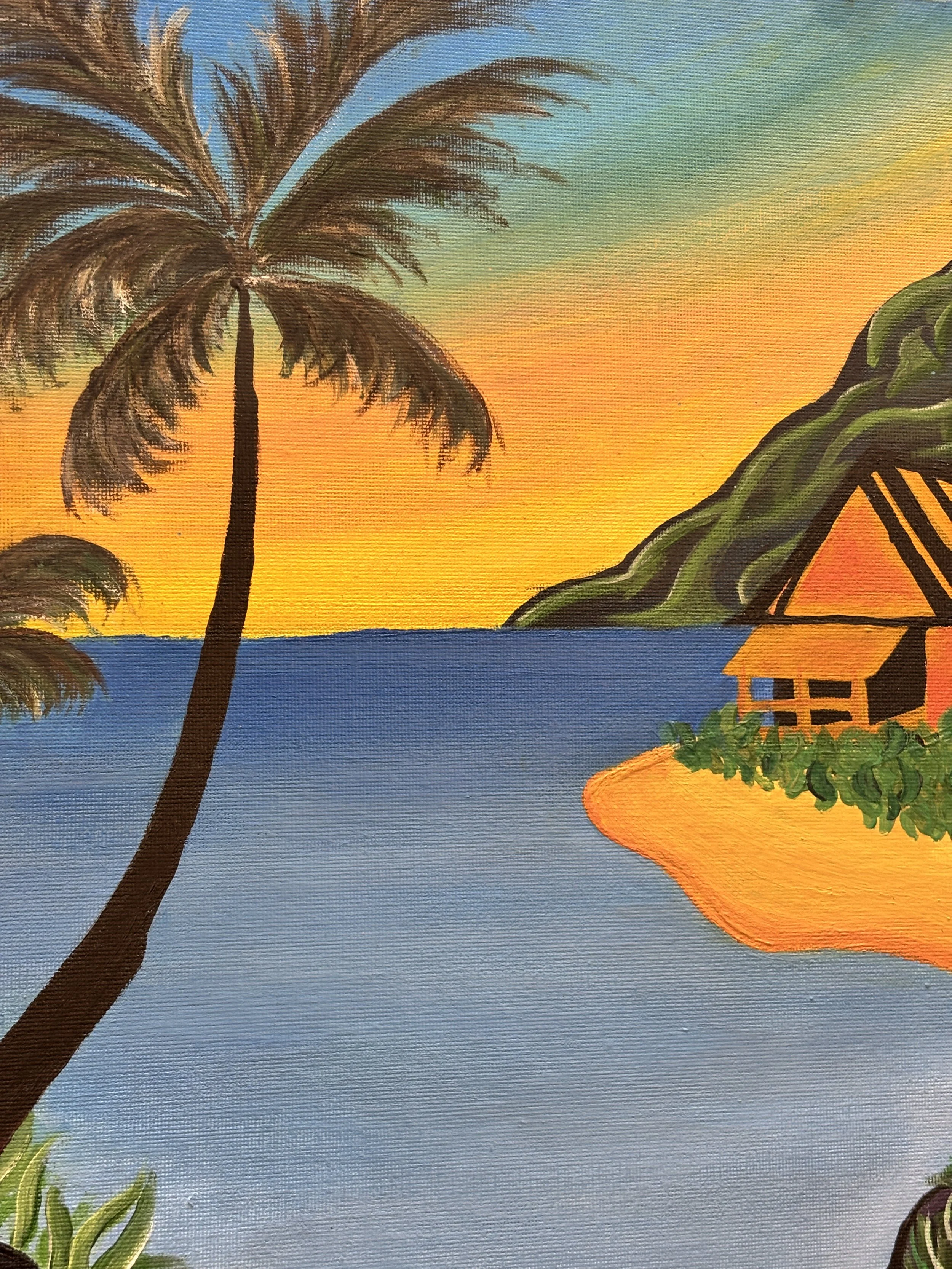 Olivia Ball-Jurd, Golden Paradise, acrylic on canvas, 40cm x 30cm. $250