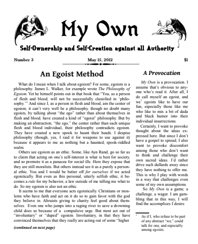 My Own. Issue #3 (May 2012)