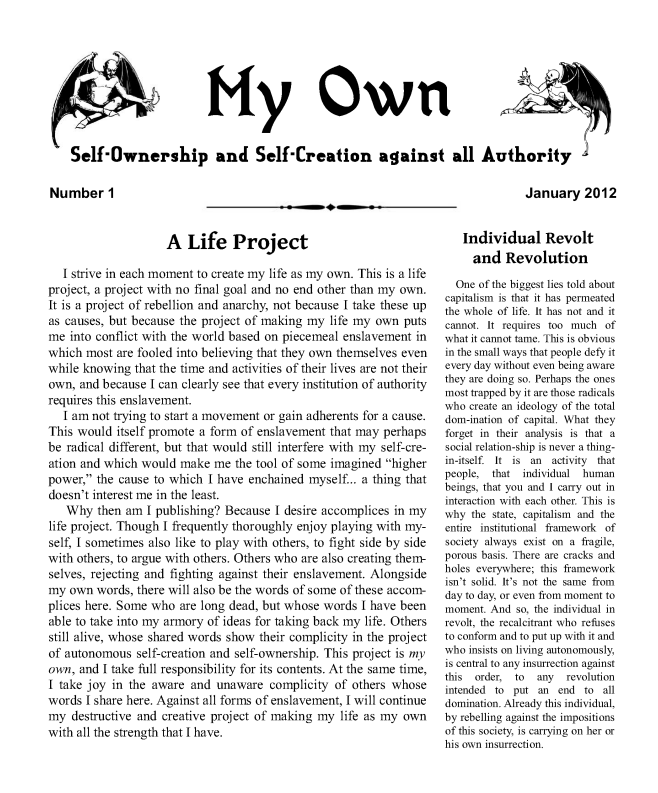My Own. Issue #1 (2012)
