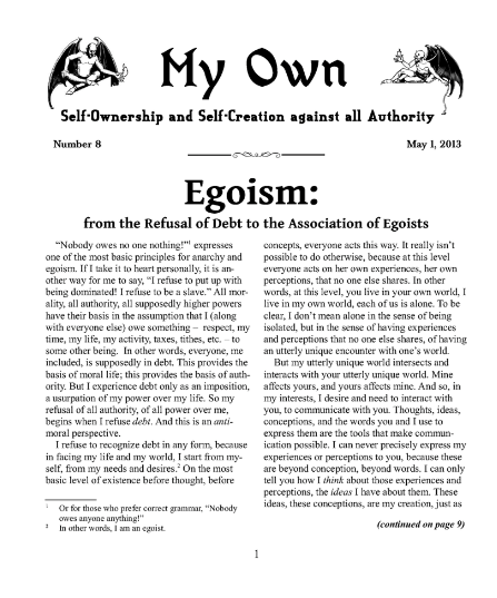 My Own Issue #8, 2013.