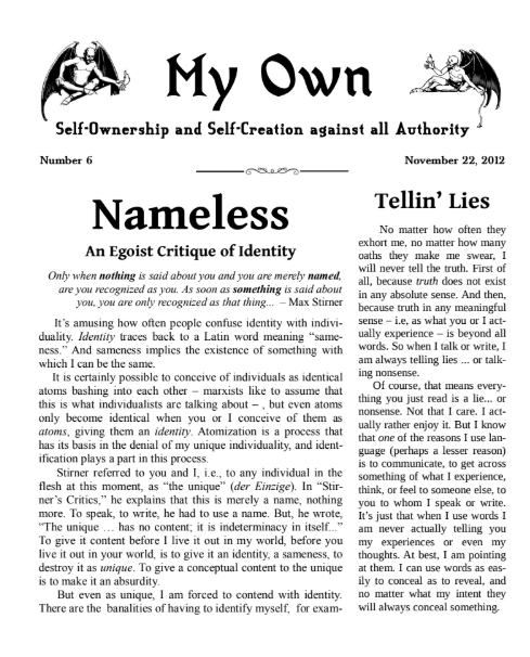 My Own. Issue #6, Nov 2012