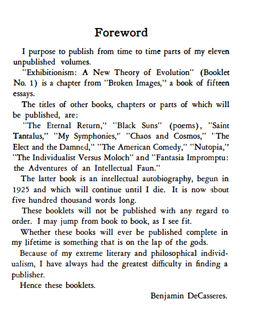 Works of Benjamin DeCasseres Volume 1 by Benjamin DeCasseres