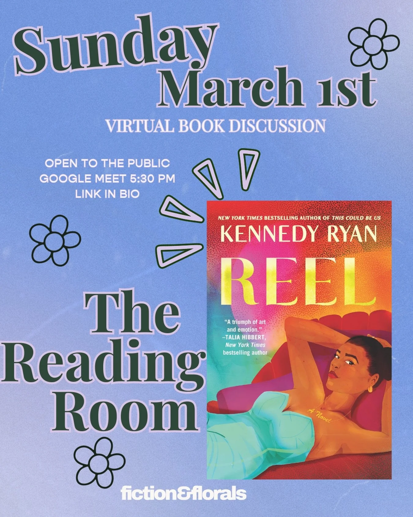 The Reading Room is officially in session. 📖🌸

This Sunday at 5:30 PM we&rsquo;re gathering virtually to discuss Reel by Kennedy Ryan and if you know, you know&hellip; this book was not light work.

We&rsquo;re talking:
Neevah&rsquo;s boundaries.
C
