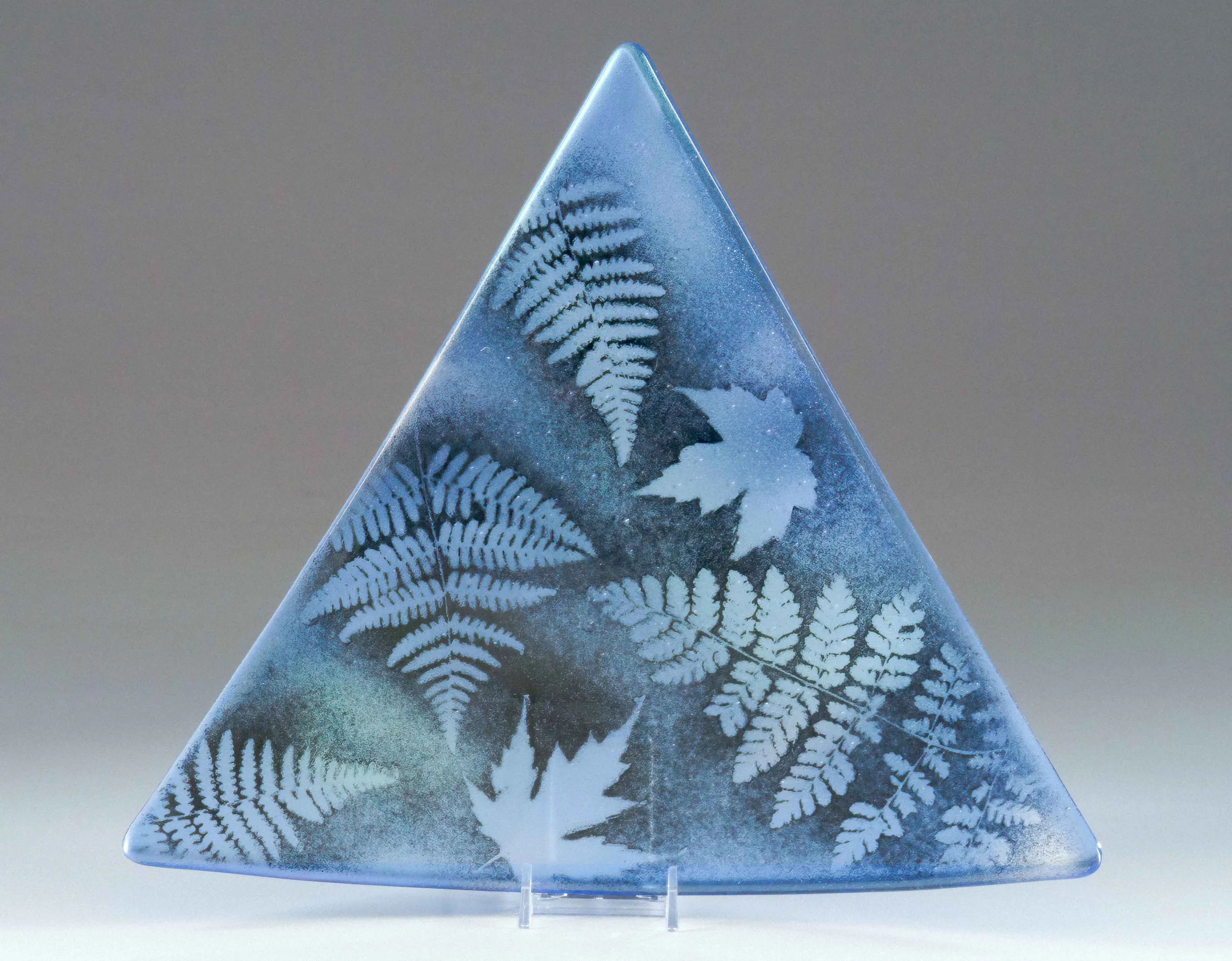 "Botanical Plate", fused glass, 