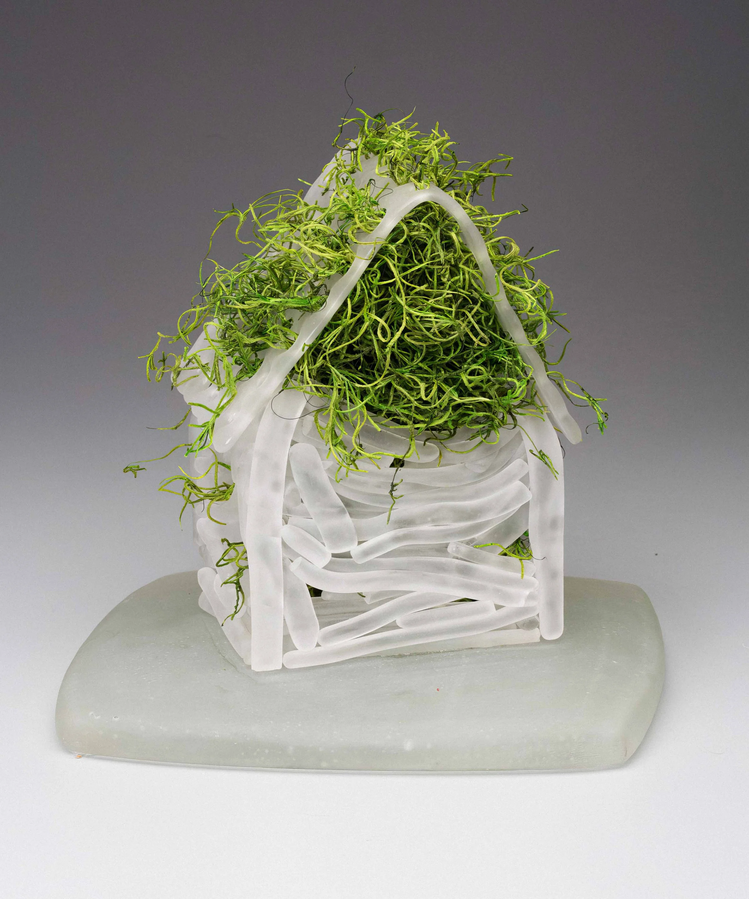 "Hungry Ghost", fused glass & 