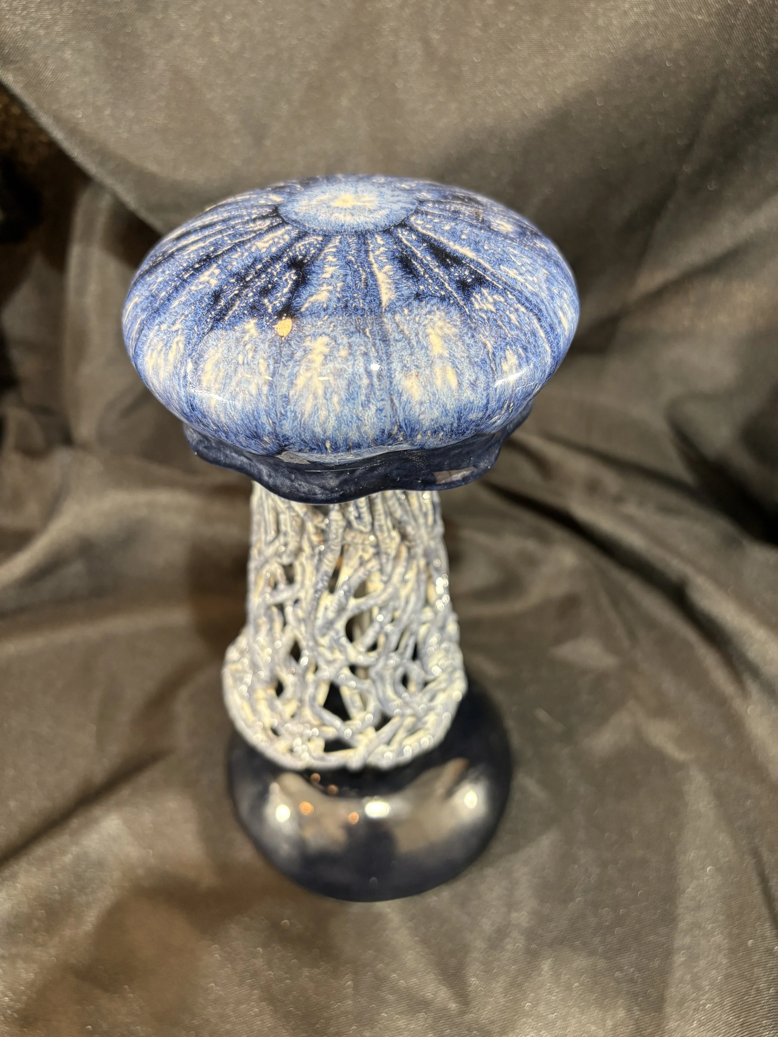Jellyfish sculpture on stand