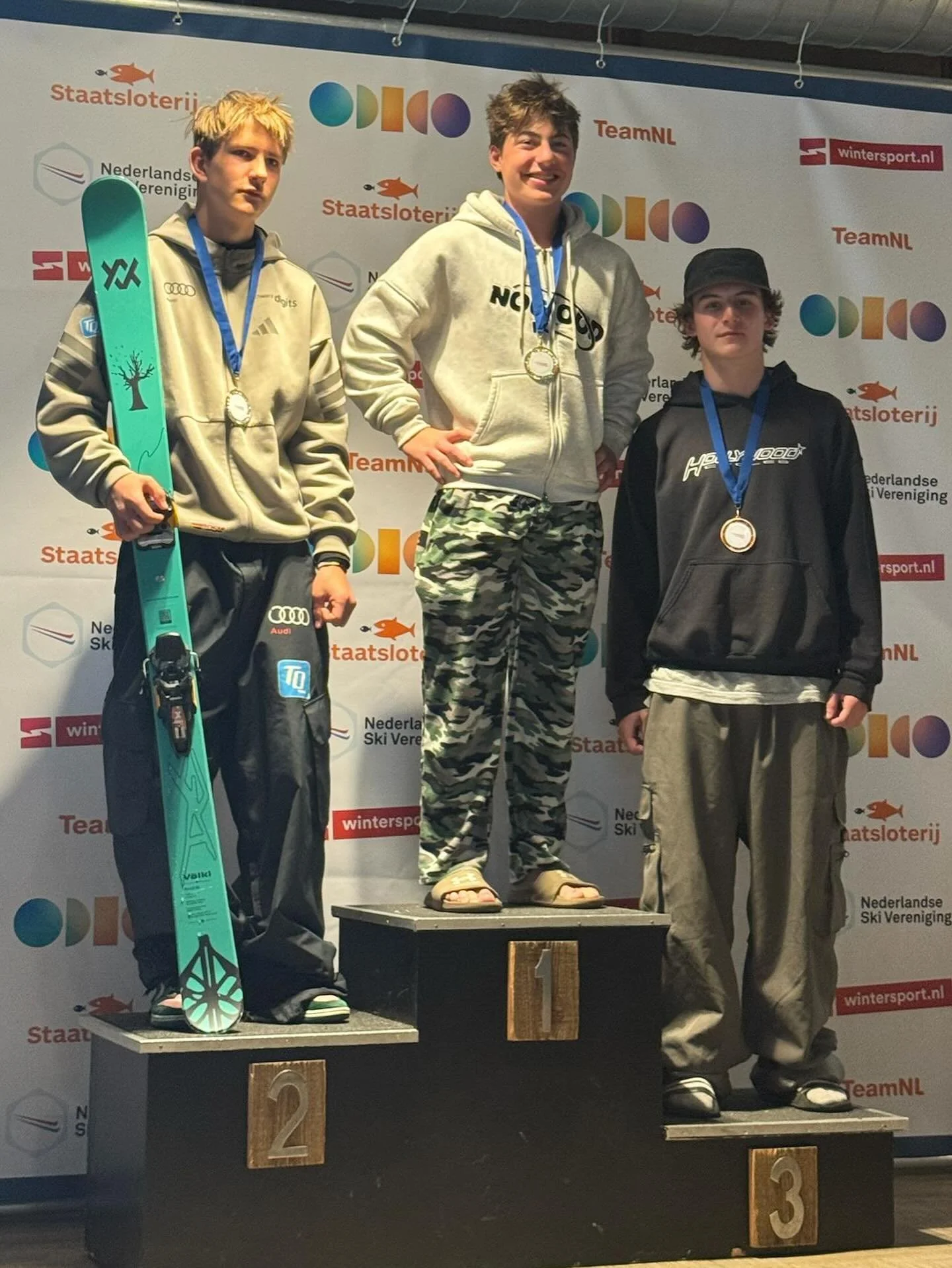 Huge Congratulations to @SendIt_Griff for taking 1st in Slopestyle and @Ginga_Stick taking 1st in the Rail Jam in the FIS competition @SnowPark_Landgraaf in the Netherlands 🥇🇳🇱🥇Shout out @Sullivan.Rud for bringing home 🥉 as well 💪🏻 #WyEastAcad