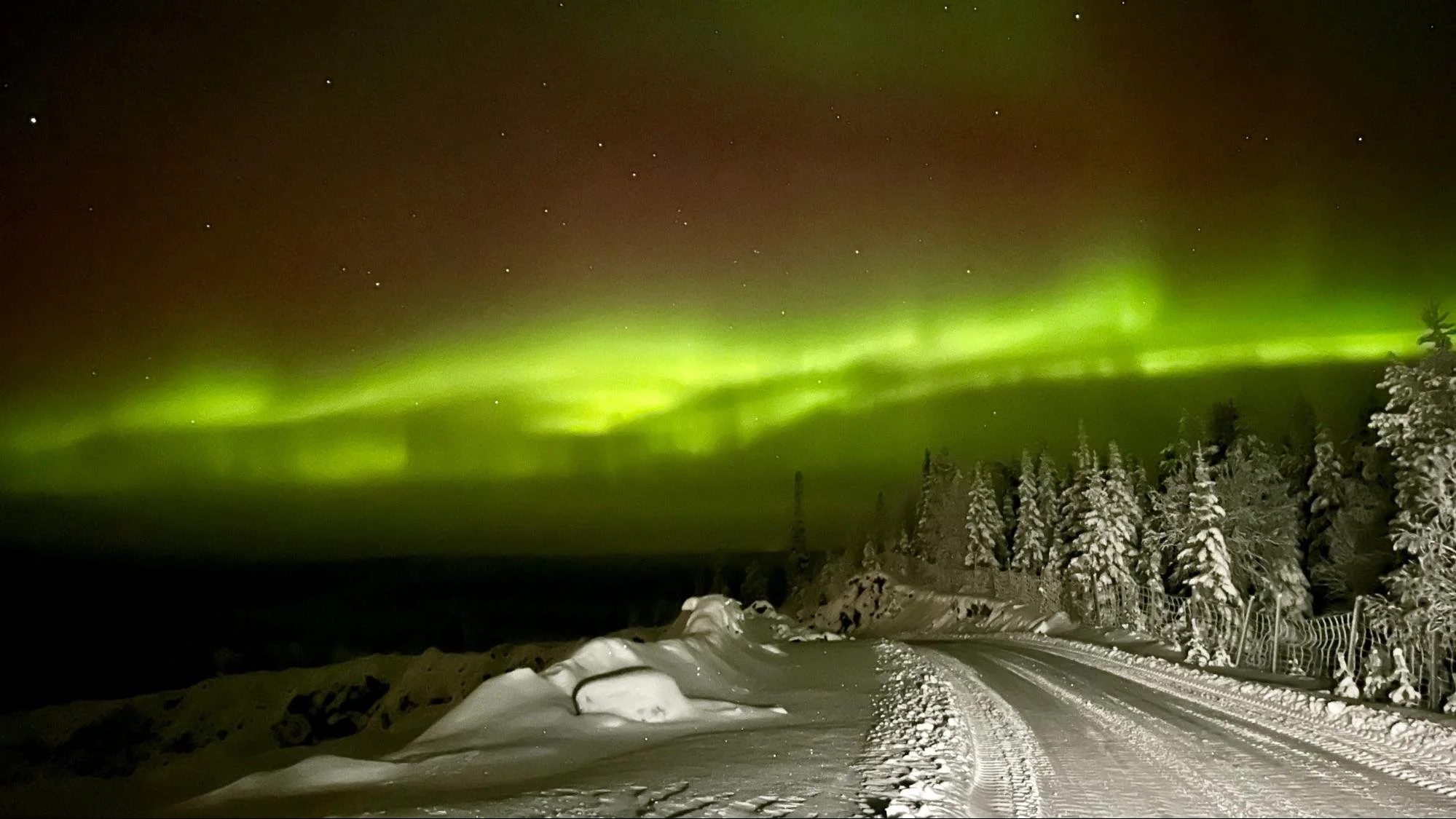 northern lights in ruka, finland