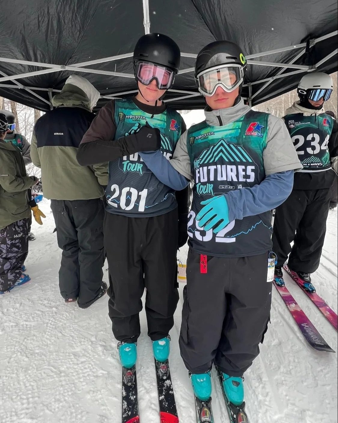 Futures tour skiers in Vermont