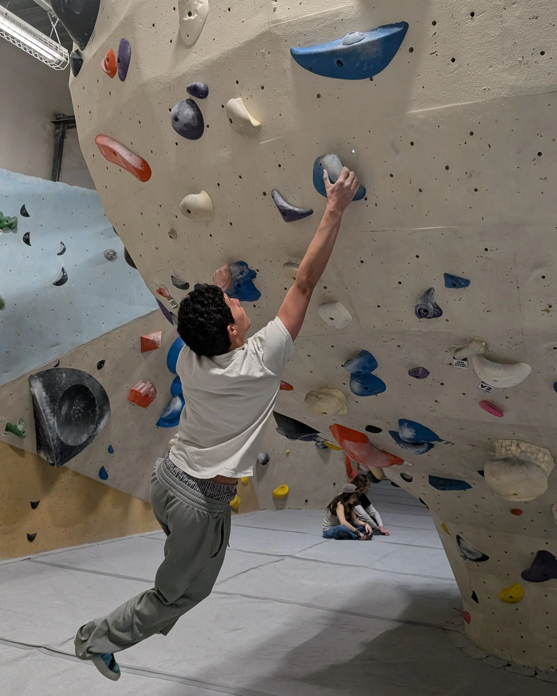 students climbing in portland