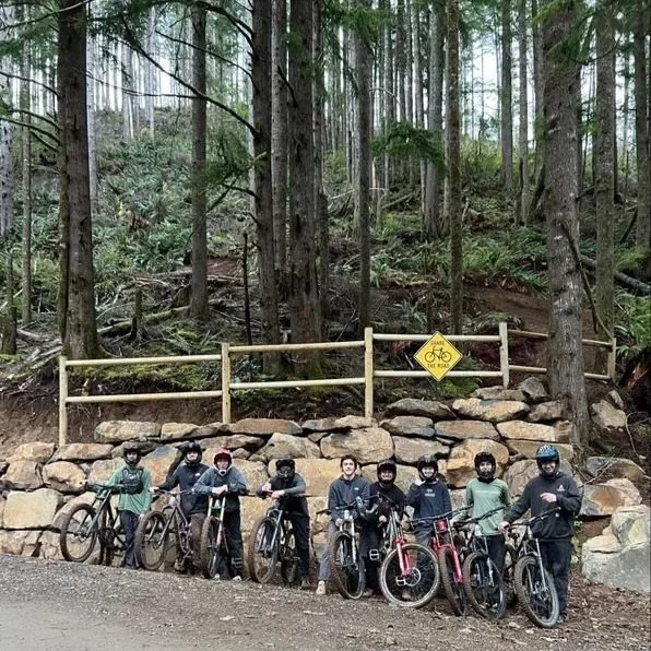 mountain bikers in whistler, bc